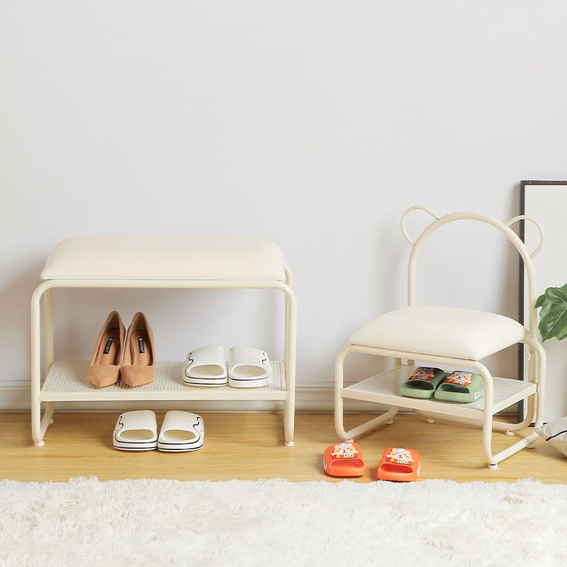 어린이용 슈벤치 현관 입구 신발장의자 유치원 신발장벤치 화이트 가죽 40x30cm