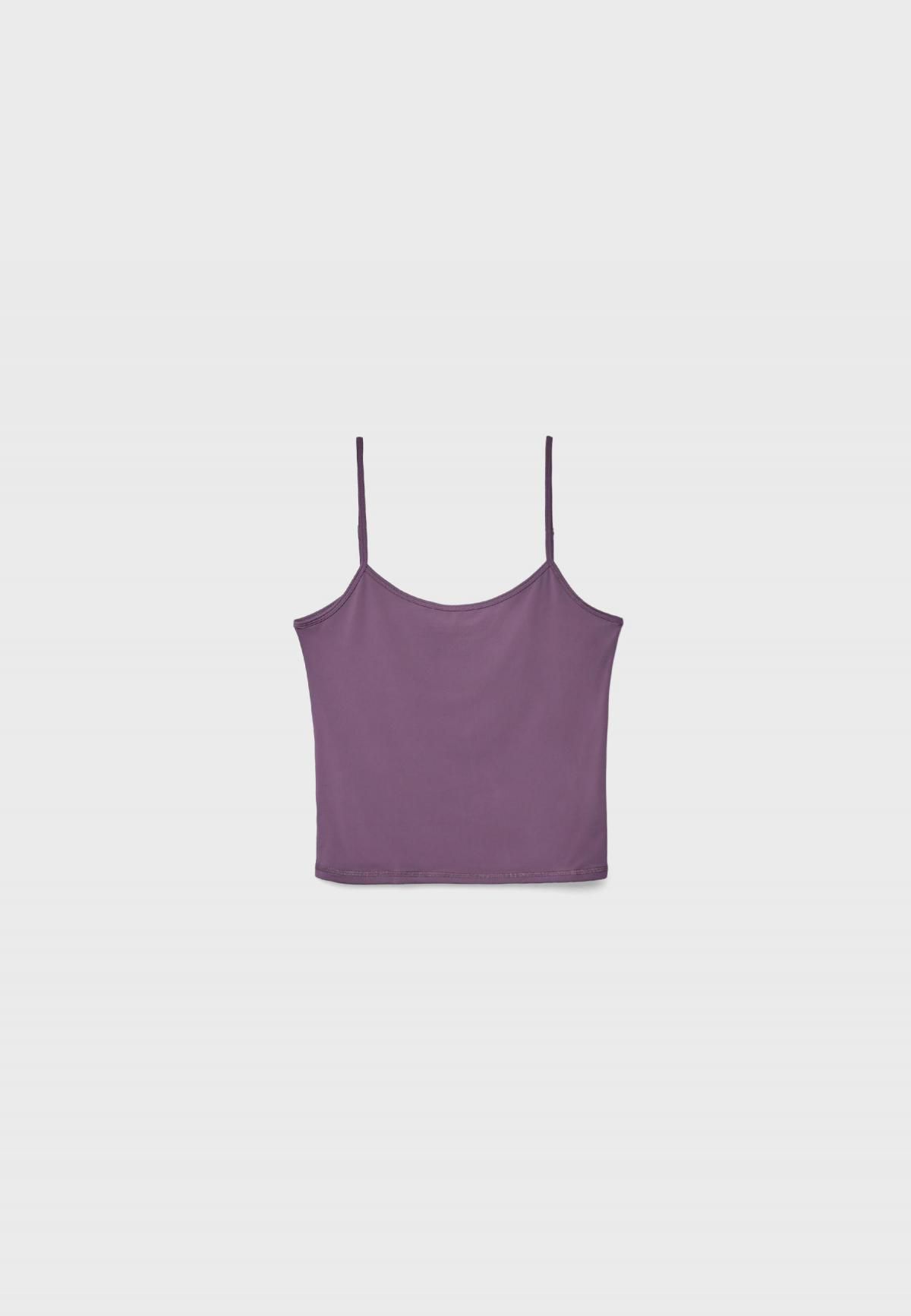 스트라디바리우스 베이직 슬림핏 라운드넥 스트랩 캐미솔 탑 7680/876 PURPLE - 상품 이미지