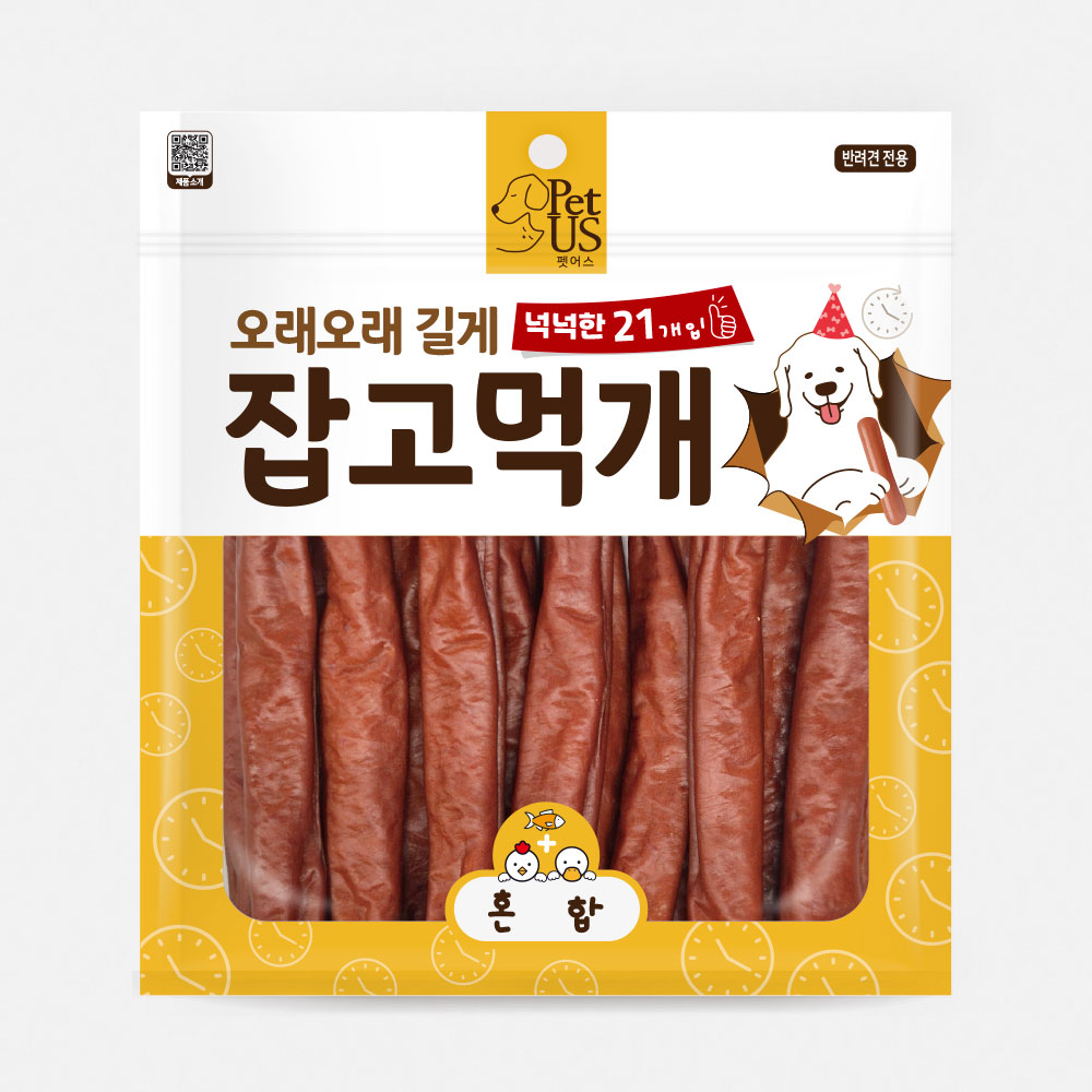 펫어스 잡고먹개 강아지져키 강아지육포 간식 혼합, 420g, 1개 - 상품 이미지