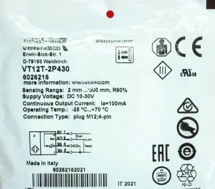 확산 반사 광전센서 S-i-c-k VT12T-2P430 6026216 신