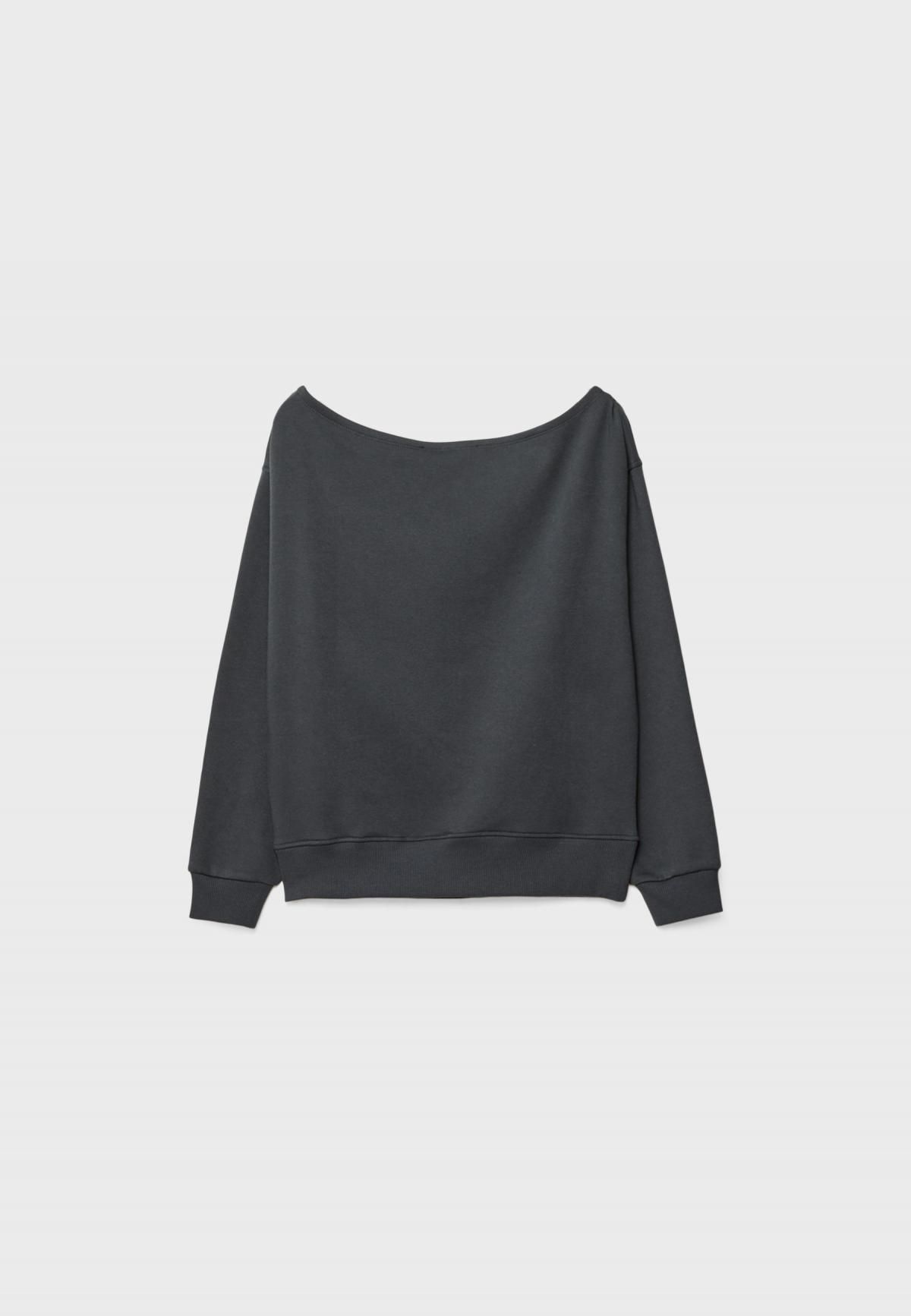 스트라디바리우스 프린트 보트넥 오프숄더 루즈핏 맨투맨 8243/675 DARK GREY - 상세 이미지 3