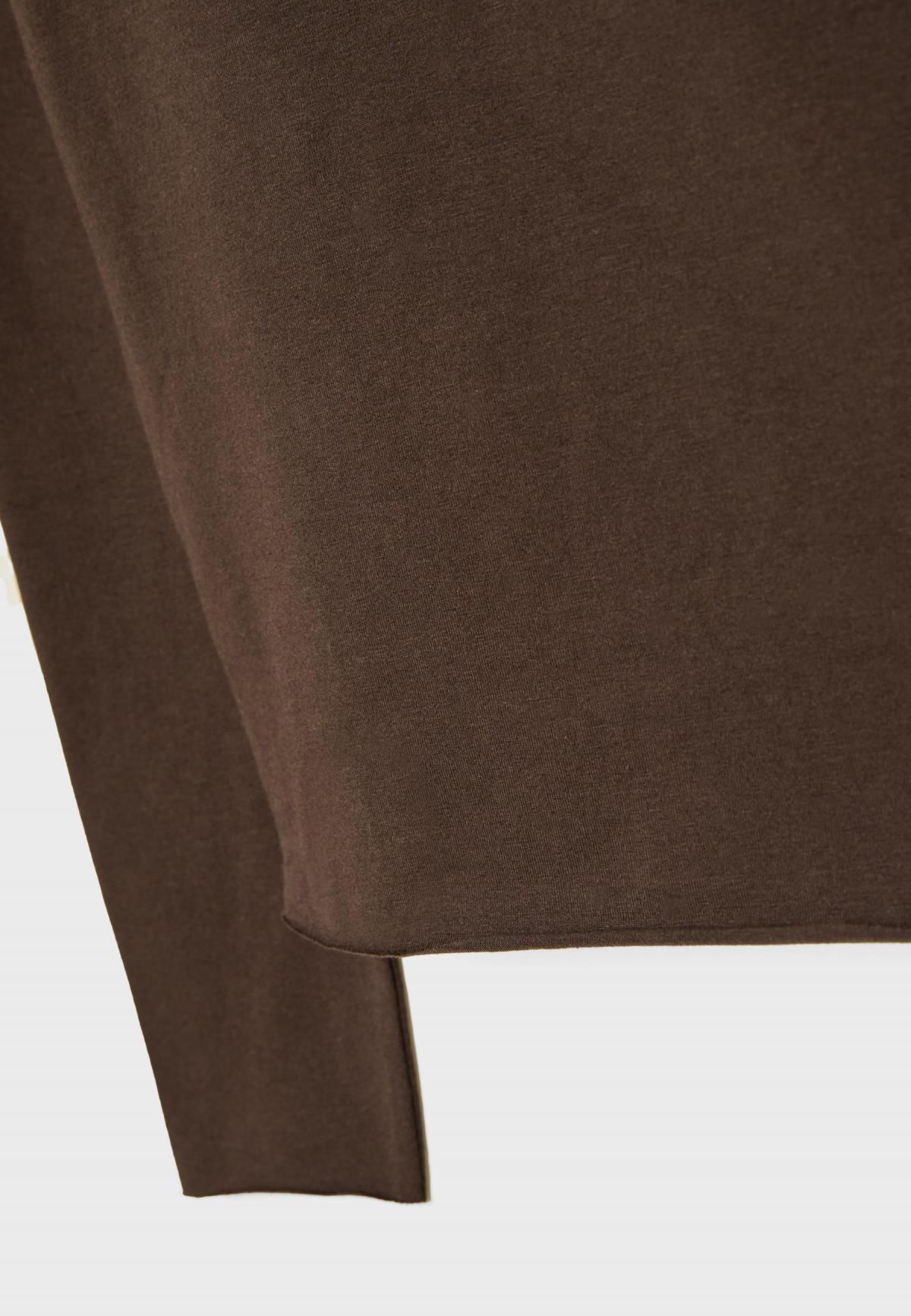 스트라디바리우스 오프숄더 보트넥 슬림핏 긴팔 티셔츠 8075/650 BROWN - 상세 이미지 2