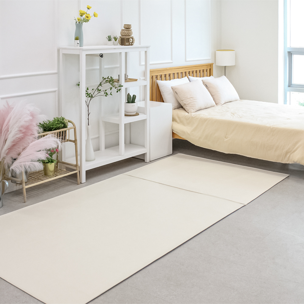 초코펫하우스 강아지 매트 논슬립 레더 매트 중형 아이보리 펫 카페트 러그 미끄럼방지