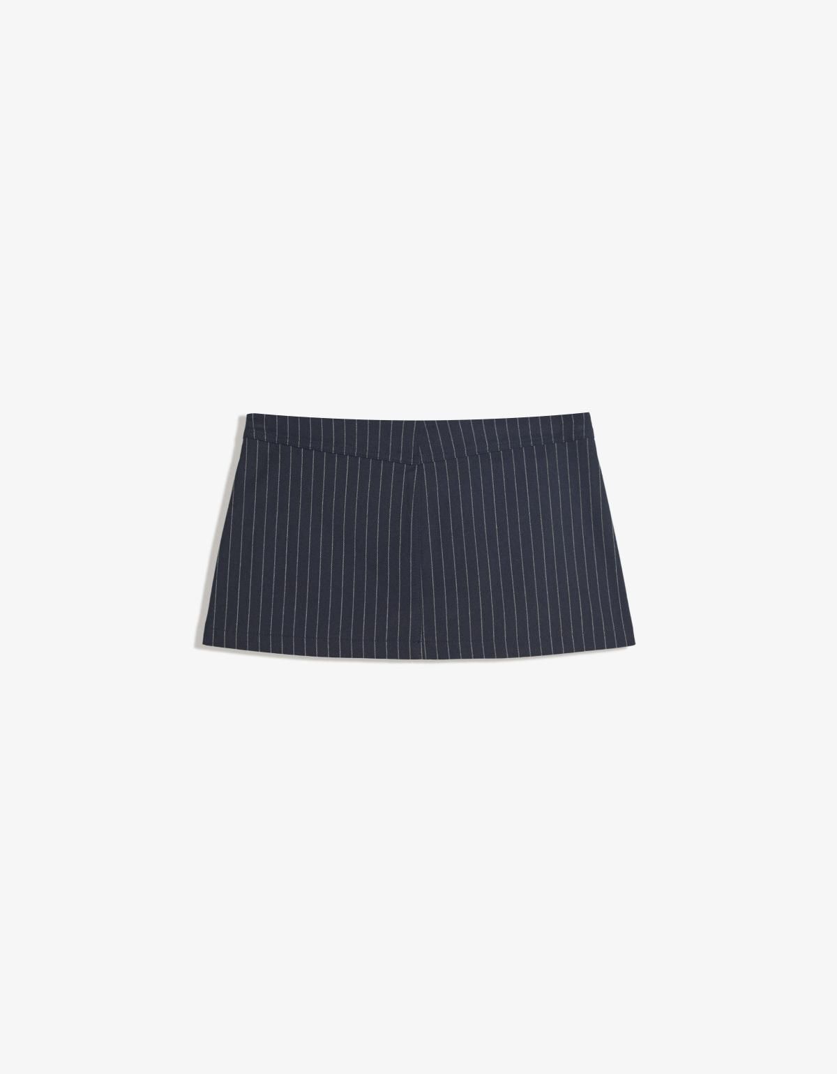 버쉬카 테일러드 스트라이프 미니 스커트 6084/741 NAVY - 상세 이미지 2