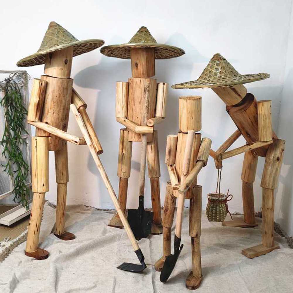 정원 인테리어 원목 허수아비 장식 야외 조형 소품 A형 인형(높이 65cm) - 상세 이미지 2