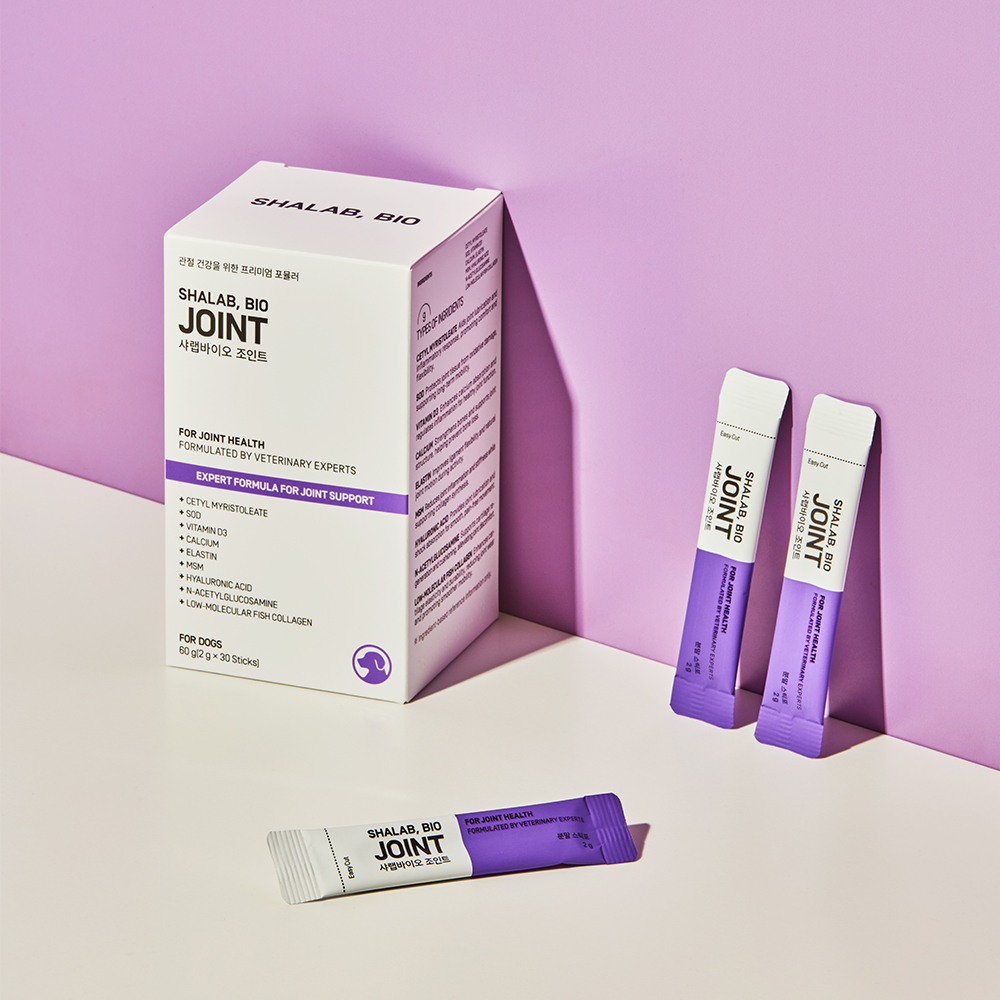 [서울대 수의학 교수 포뮬러] 샤랩바이오 강아지 관절 영양제 조인트 슬개골 연골 노견 근력 탈구 고관절 30포, 1개