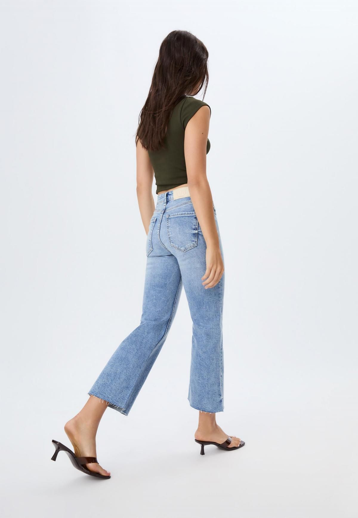 스트라디바리우스 크롭 부츠컷 데님 하이웨이스트 팬츠 1480/410 MEDIUM DENIM WASH - 상세 이미지 2