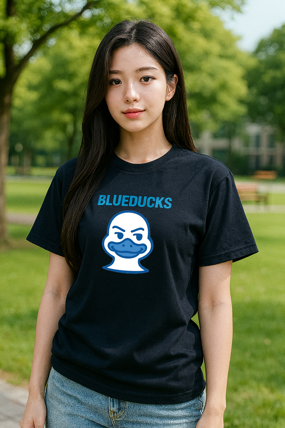 루즈핏 폴리 드라이 소프트터치 반팔 티셔츠 (공용)_BLUEDUCKS 버디덕 캐릭터 / 4가지 색상 - 상세 이미지 2