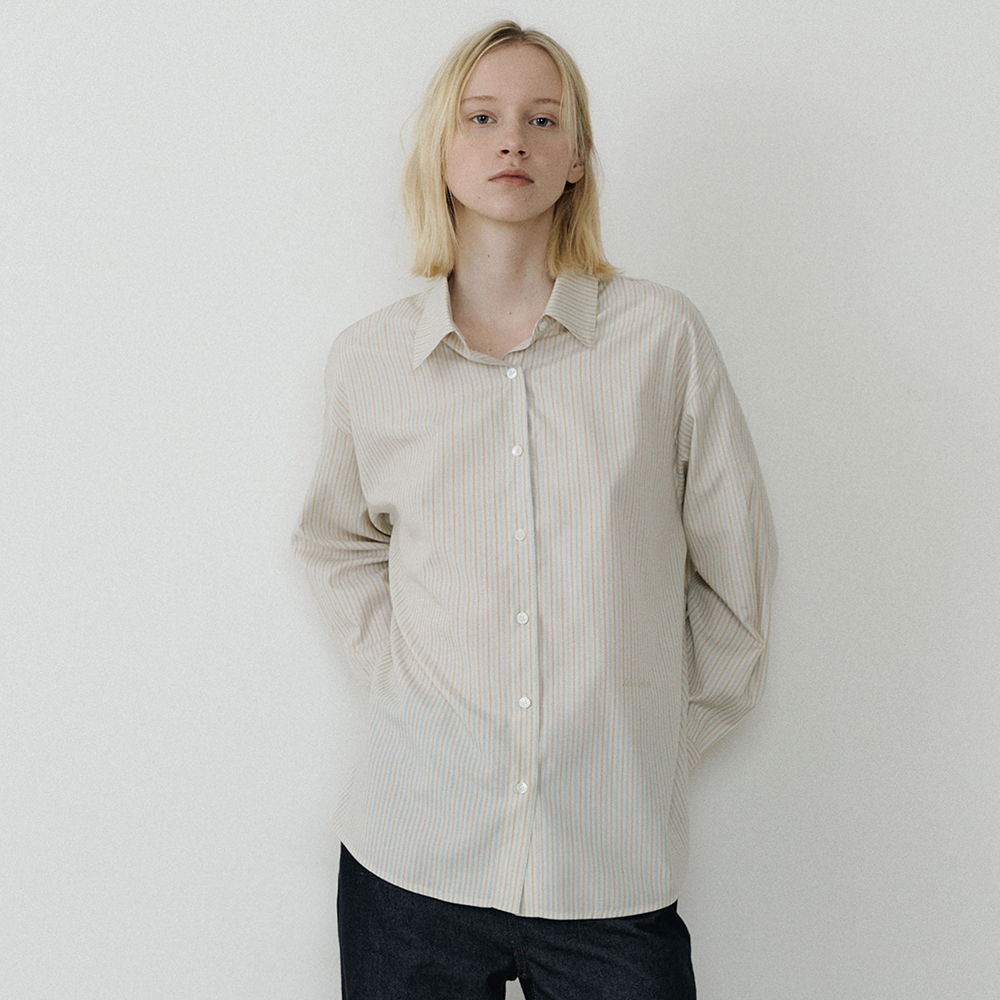 [블루브릭] Paris stripe shirt (beige) - 상세 이미지 2
