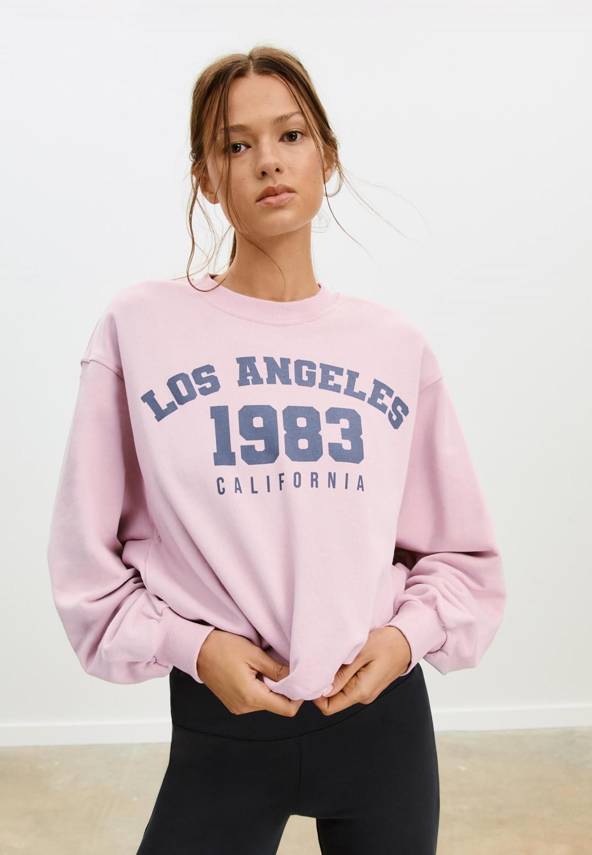 스트라디바리우스 페미닌 퍼프소매 레터링 스웨트셔츠 8733/589 BUBBLEGUM PINK - 상세 이미지 4