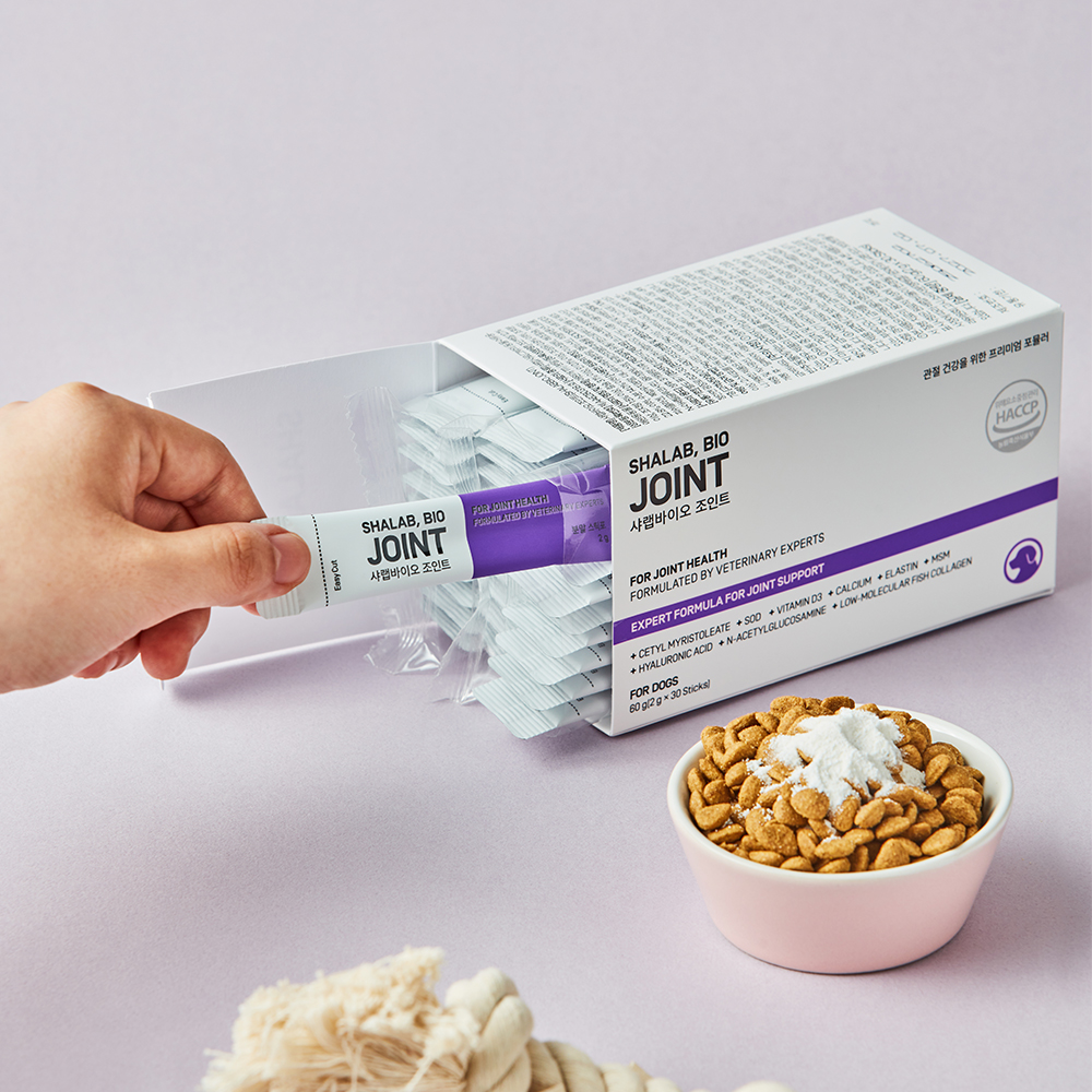 [서울대 수의학 교수 포뮬러] 샤랩바이오 강아지 관절 영양제 조인트 슬개골 연골 노견 근력 탈구 고관절 30포, 1개 - 상세 이미지 2