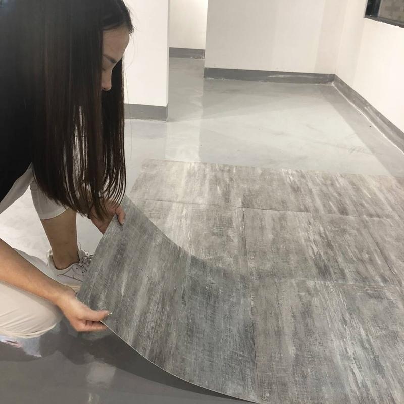 복도 거실 직접시공 데코타일 바닥 접착식 셀프 장판  화상스톤 S51P 60x60 1mm - 상세 이미지 2