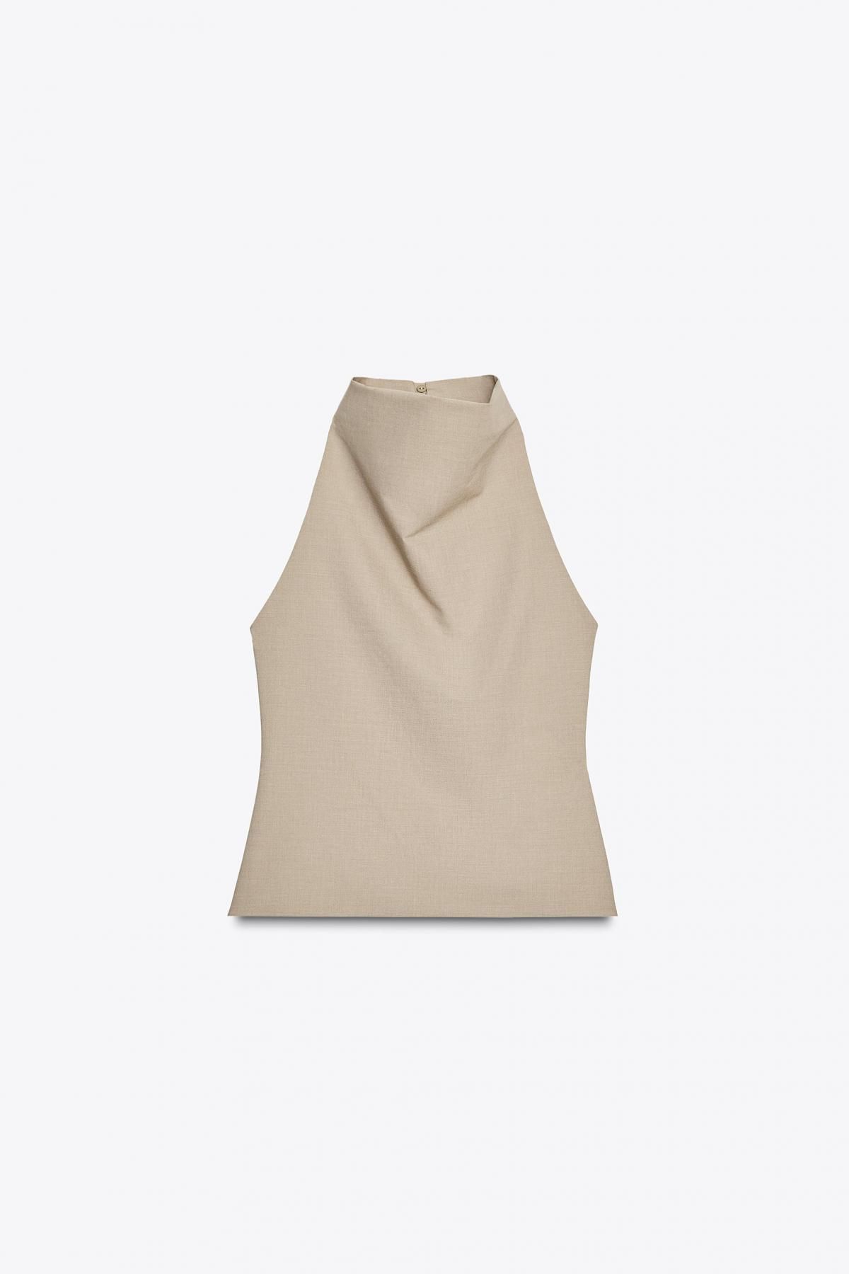 자라 모던 백오픈 홀터넥 민소매 탑 3067/129 LIGHT BROWN - 메인 이미지