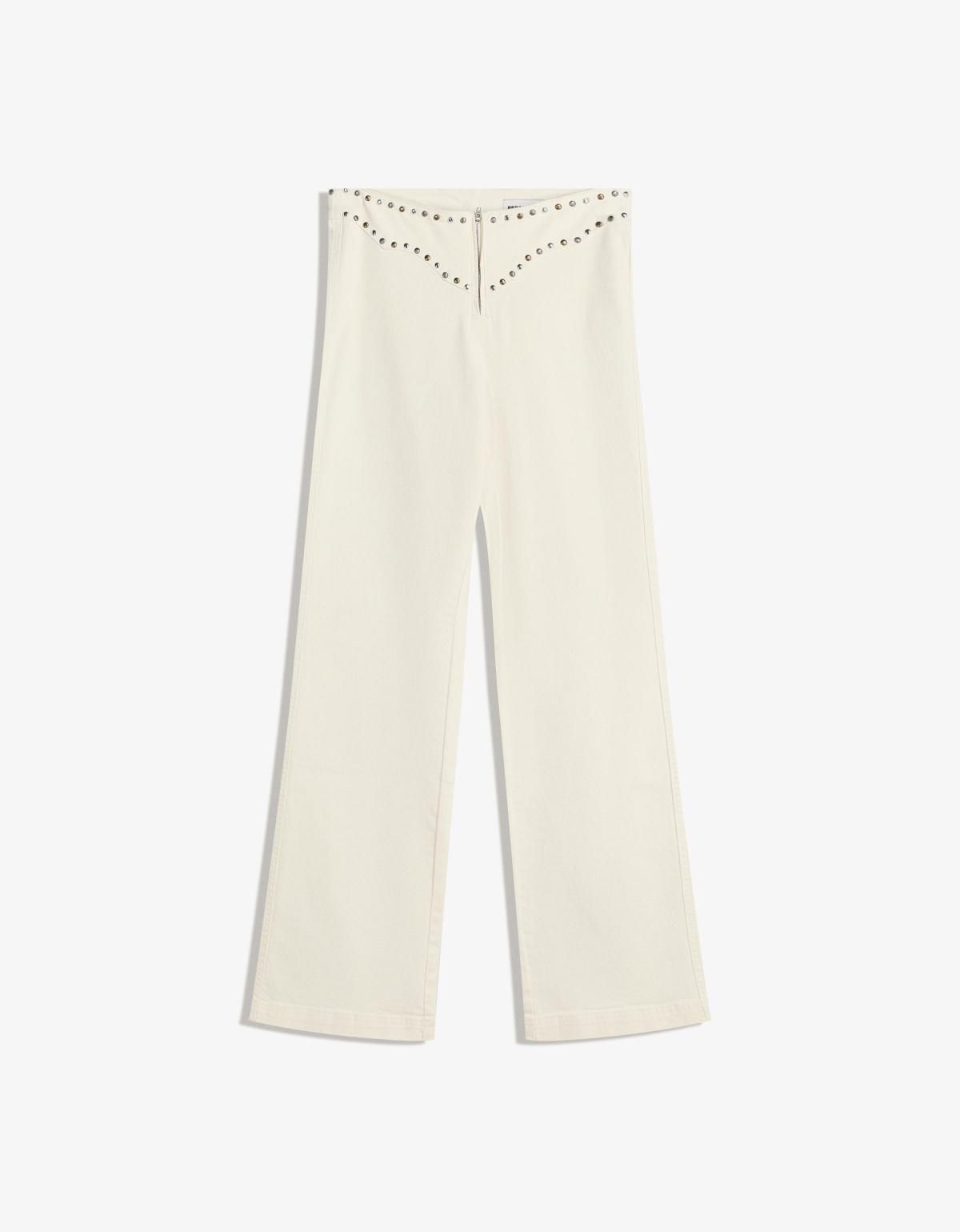 버쉬카 스터드 웨이스트 테크니컬 와이드 팬츠 5102/335 OFF WHITE - 메인 이미지