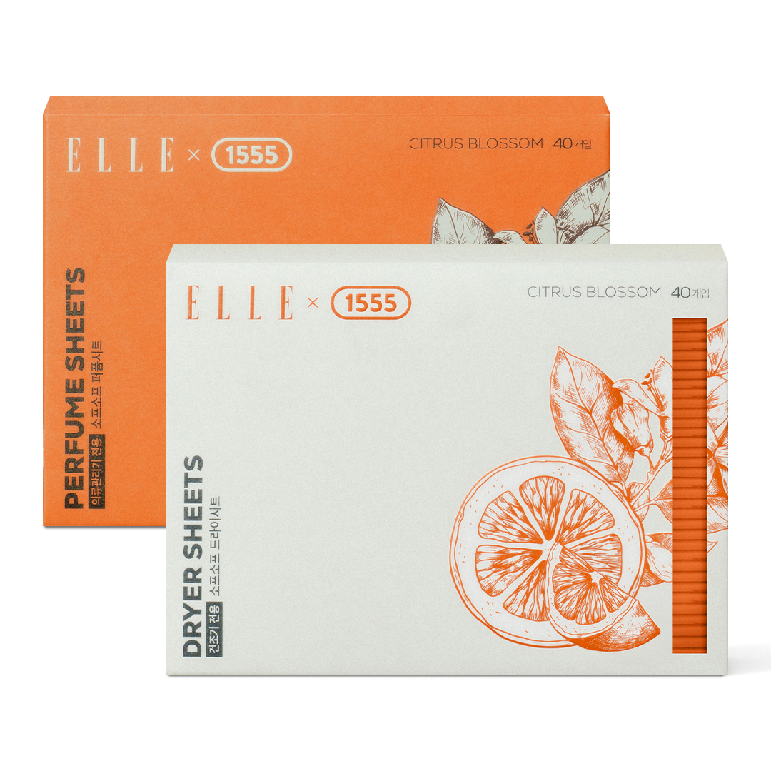 ELLE x 1555 소프소프 건조기 & 의류관리기 세트 (드라이시트 40매 + 퍼퓸시트 40매)