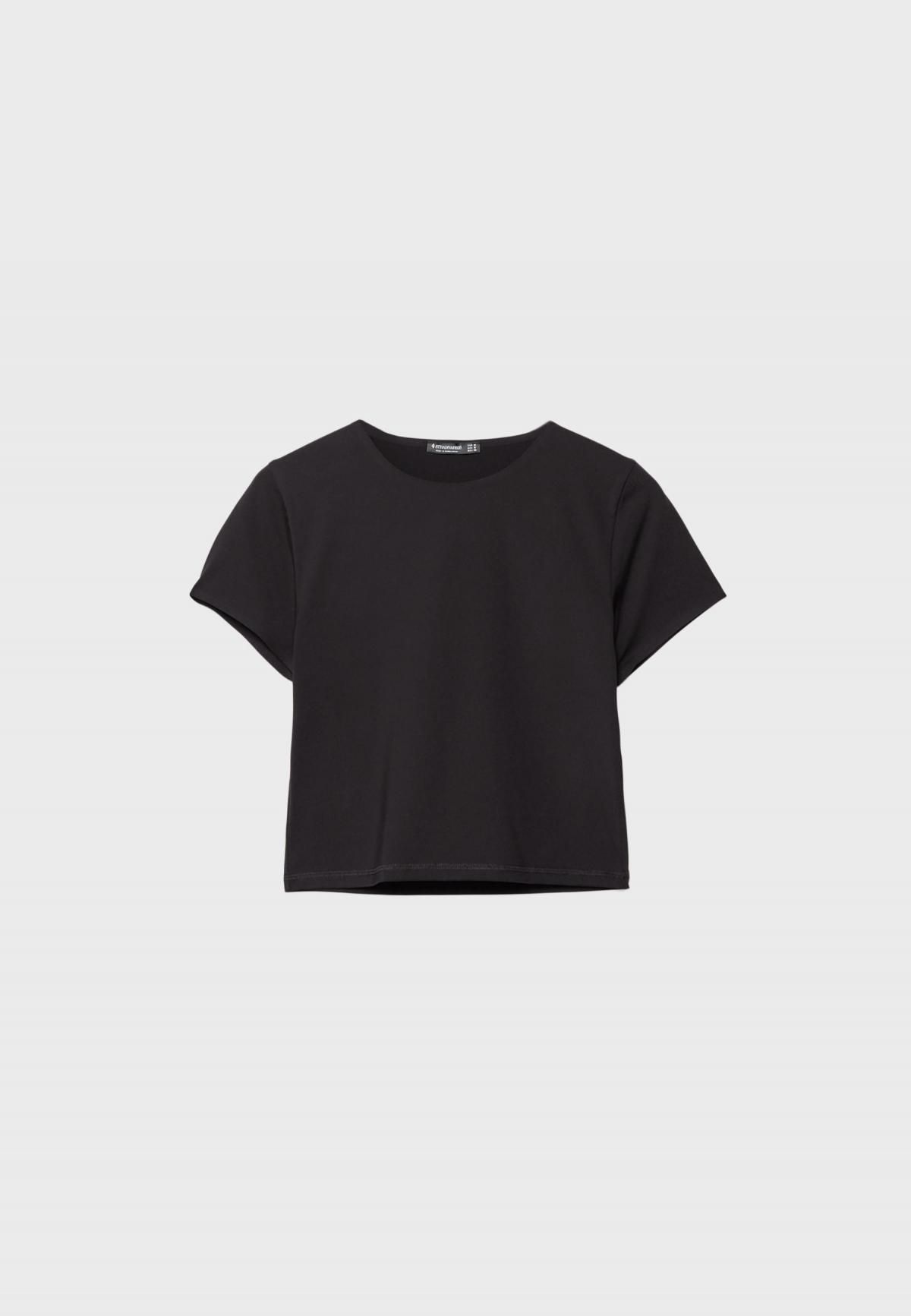 스트라디바리우스 베이직 폴리아미드 크롭 반팔 티셔츠 블랙 8689/727 BLACK - 상품 이미지