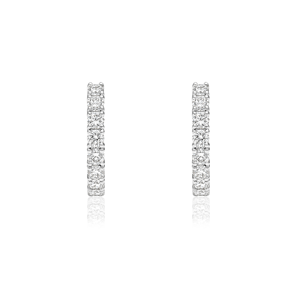 2.0mm 랩 라잇 인 아웃 테니스 원터치 다이아 귀걸이 - 상세 이미지 3