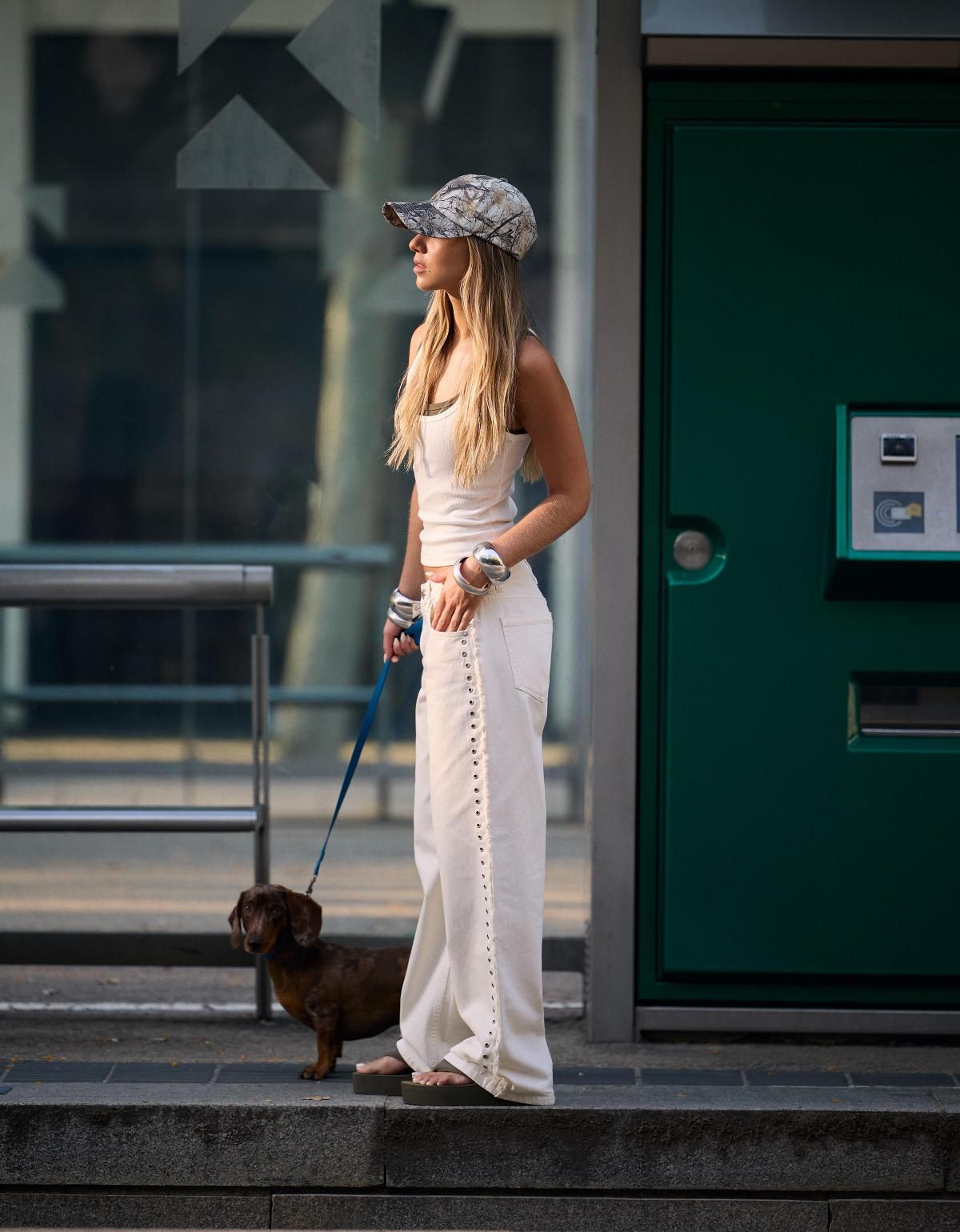 버쉬카 프레이드 스트레이트 아일렛 와이드 팬츠 5098/335 WHITE - 상세 이미지 2