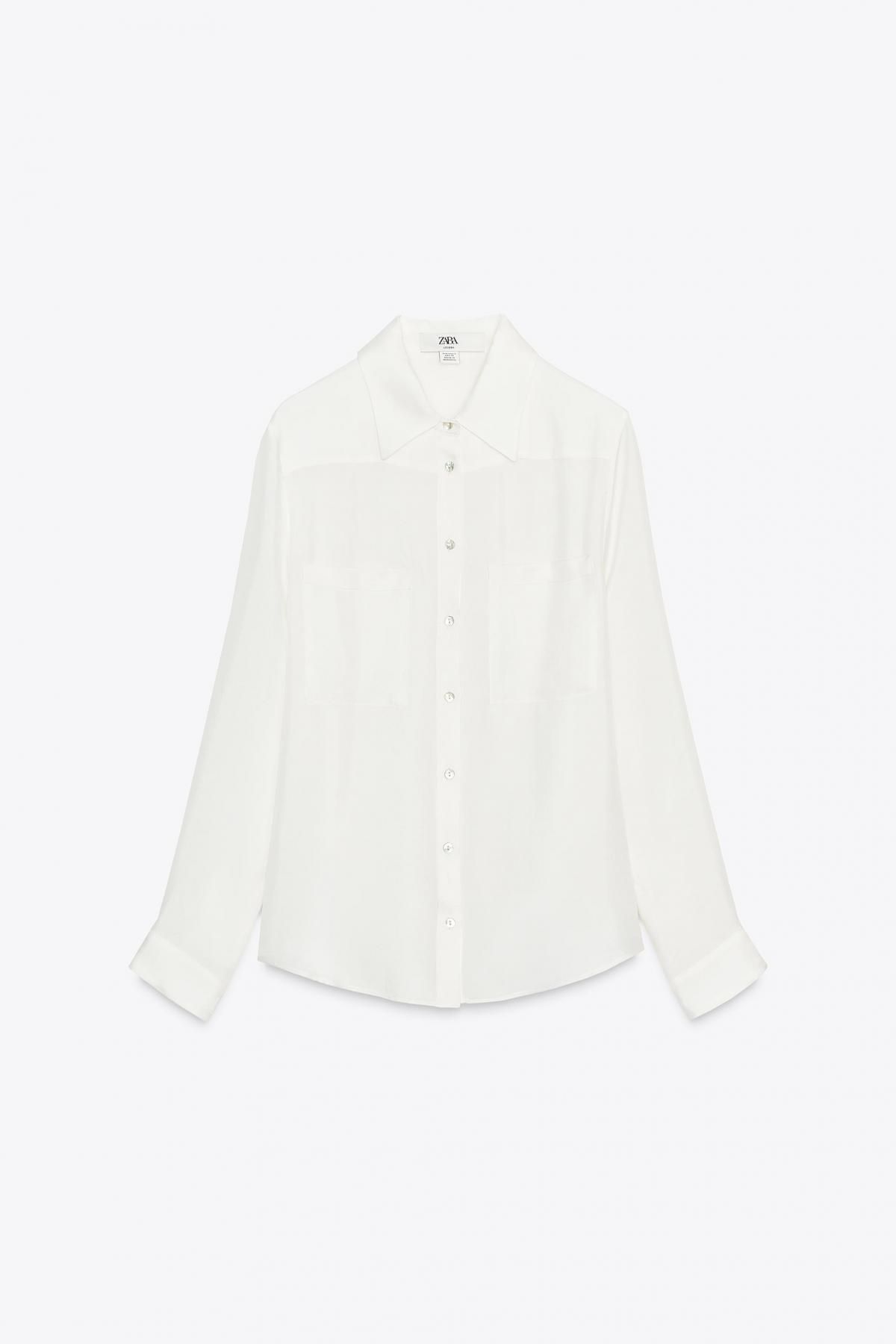 자라 테일러드 포켓 긴팔 셔츠 8597/251 WHITE - 메인 이미지