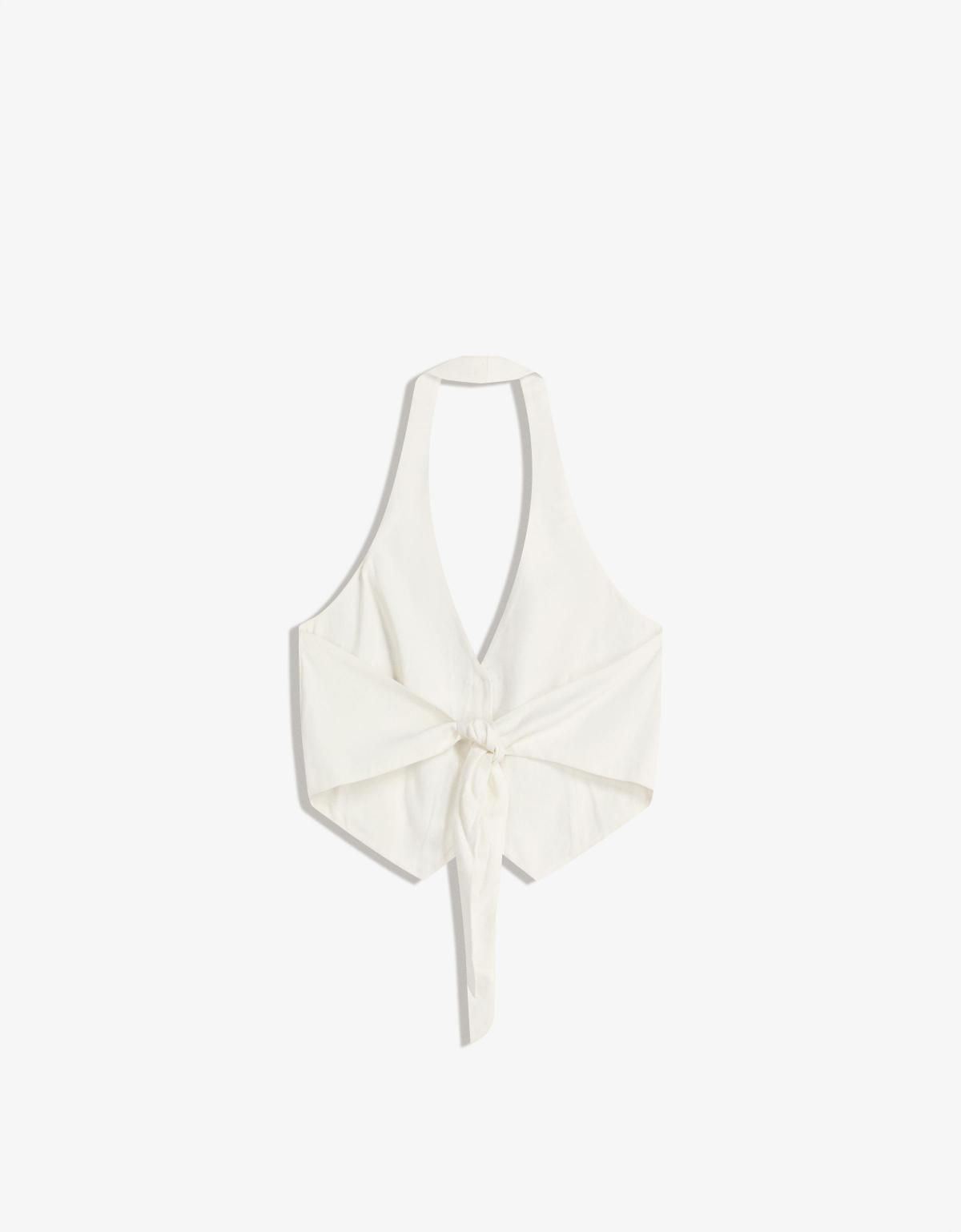 버쉬카 린넨 하프넥 테크니컬 홀터 베스트 8600/692 OFF WHITE - 상세 이미지 5