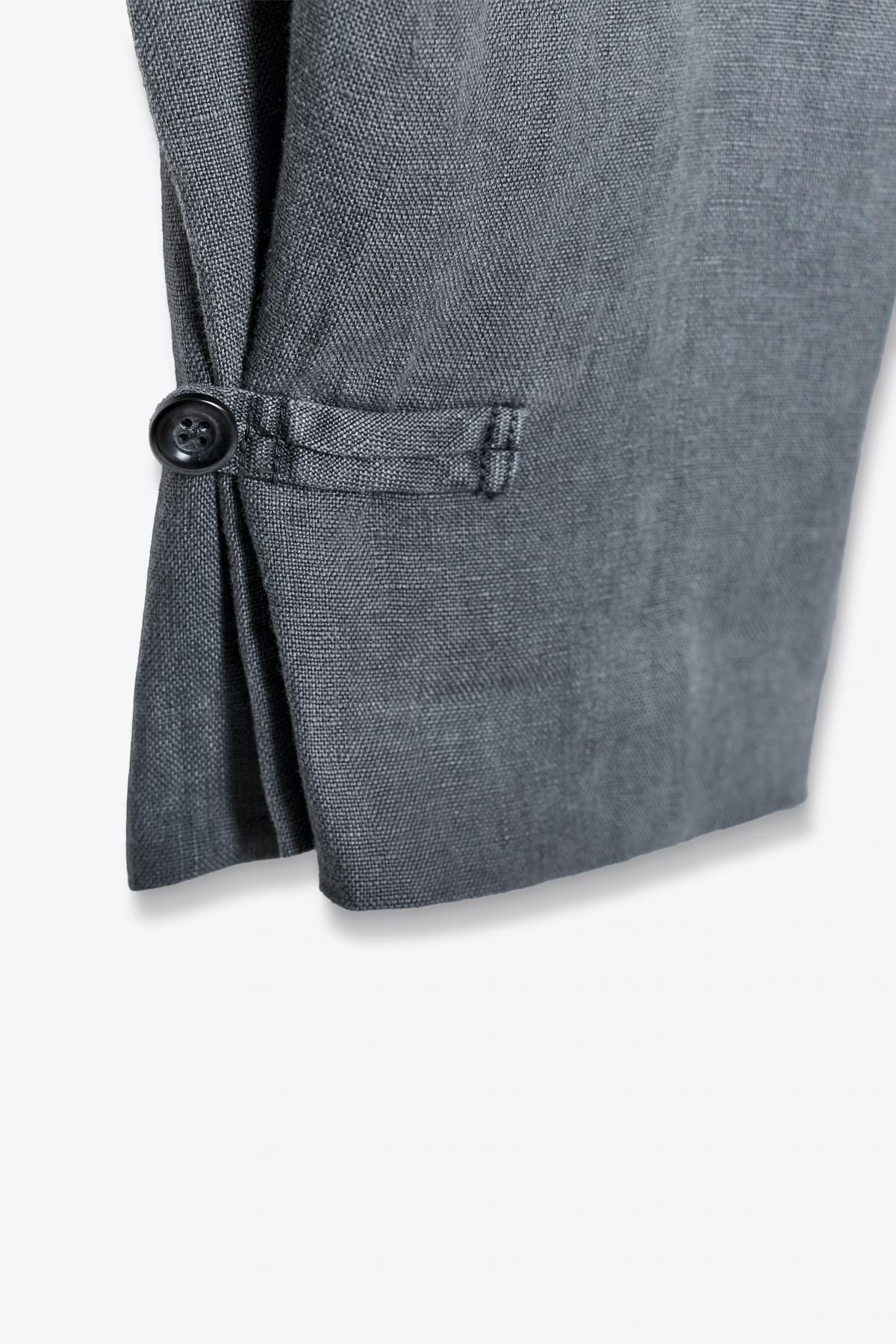 자라 테크니컬 린넨 와이드 플리츠 팬츠 3736/250 MID-GREY - 상세 이미지 5