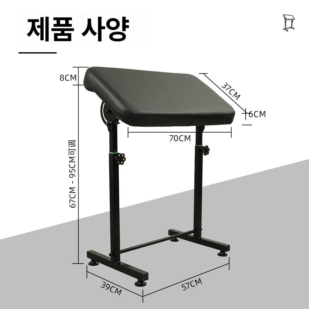 타투 암레스트 의자 탁상형 시술대 장비 대가죽 팔거치대 대가죽면판 블랙 - 상세 이미지 5