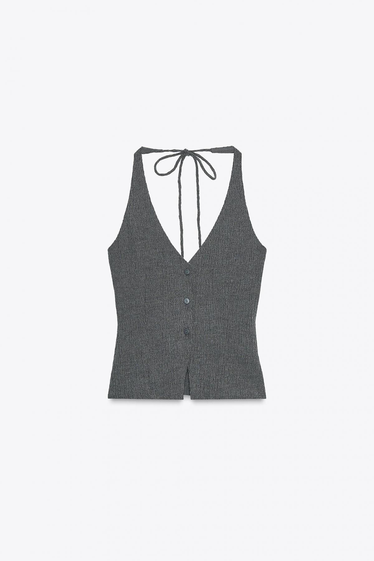 자라 테크니컬 텍스처 민소매 베스트 5039/806 GREY MARL - 메인 이미지