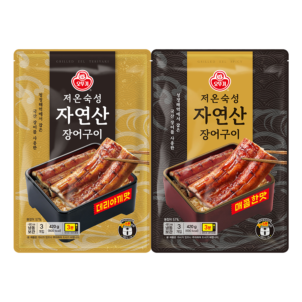 오뚜기 저온숙성 자연산 장어구이 3입 420g 데리야끼맛+매콤한맛