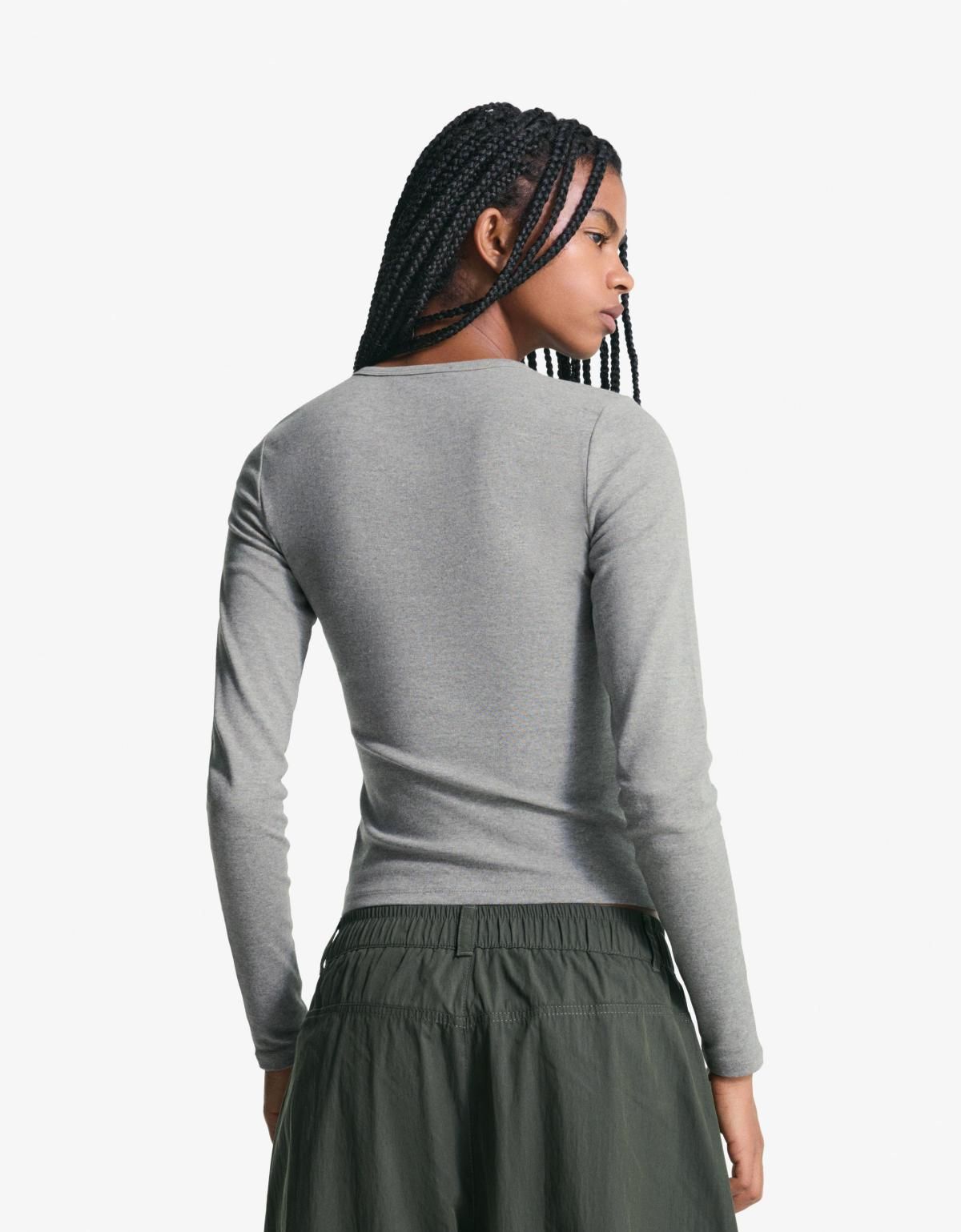 버쉬카 베이직 라이트그레이 긴팔 티셔츠 7802/152 DARK GREY - 상세 이미지 4