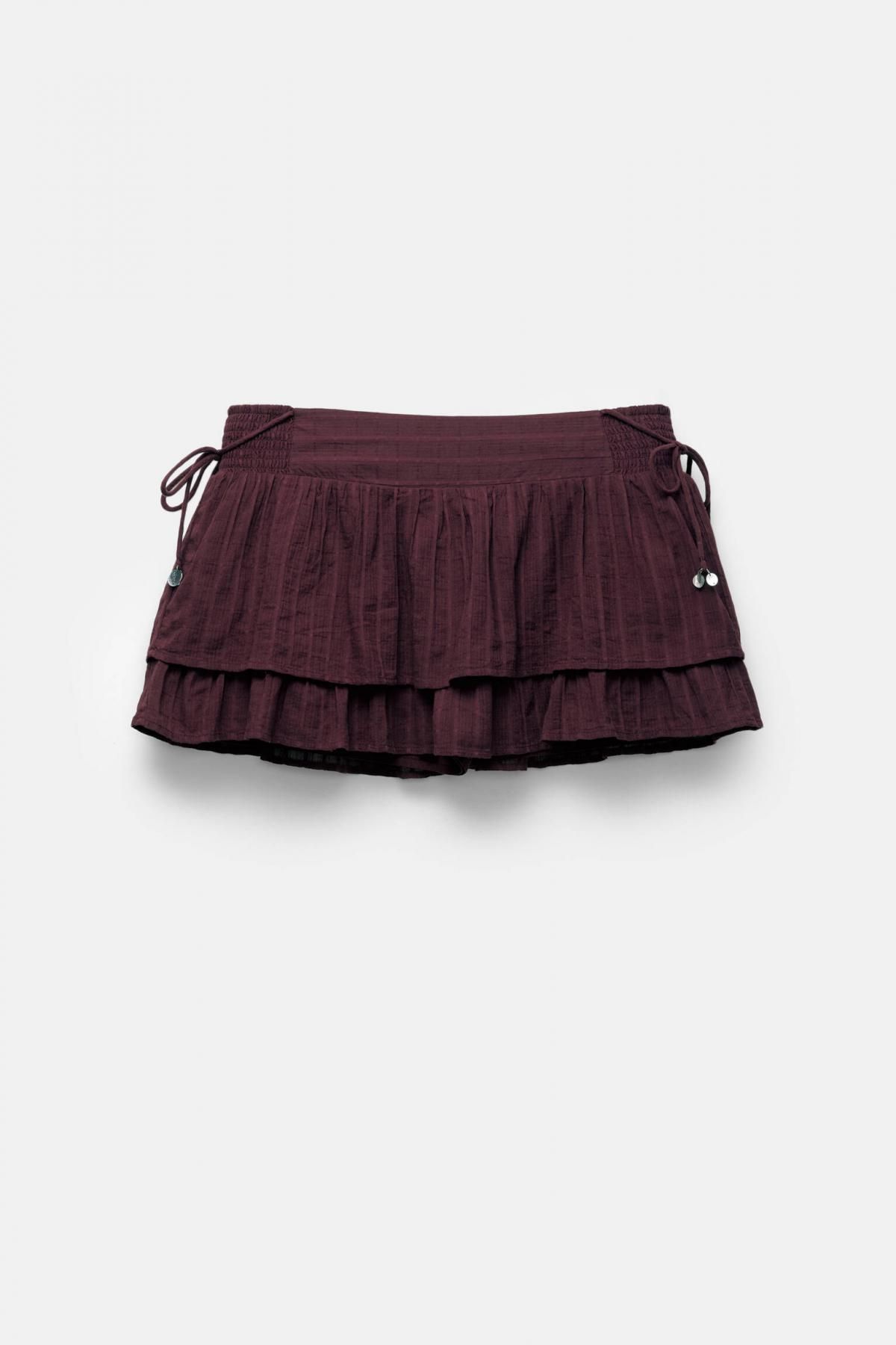 풀앤베어 러플 비즈 미니 스커트 7400/318 BURGUNDY - 메인 이미지