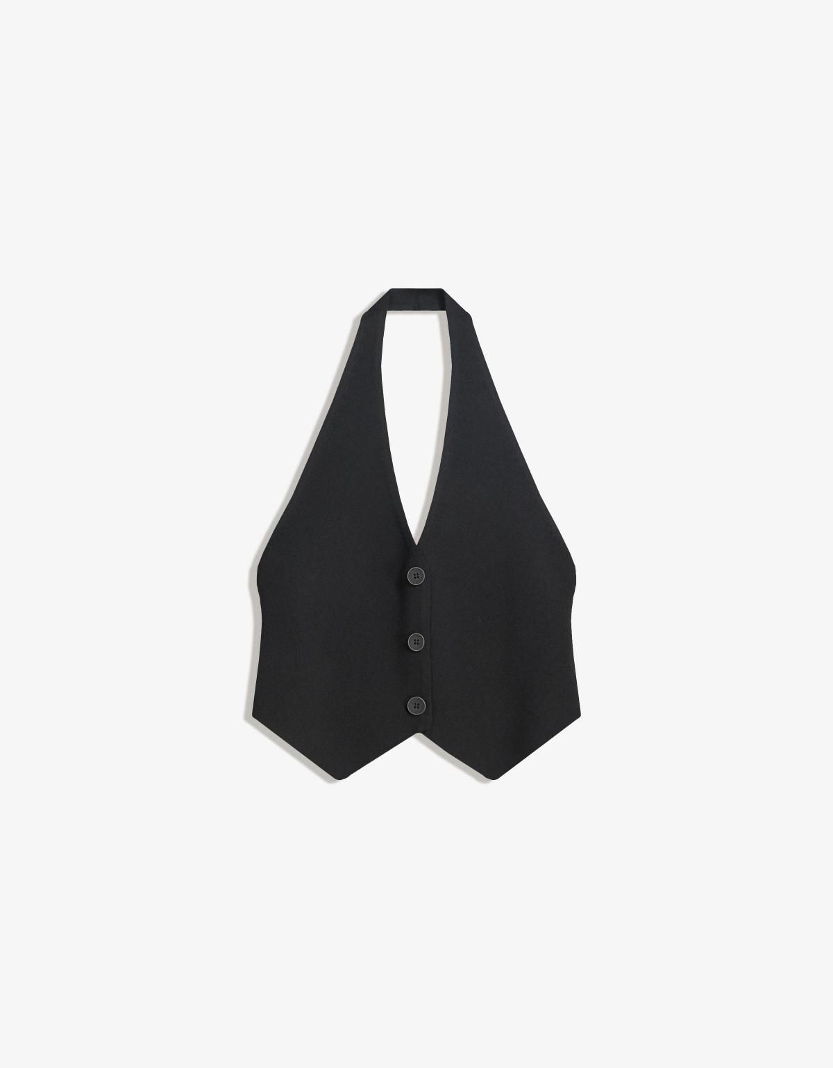 버쉬카 모던 홀터넥 베스트 8585/693 BLACK - 메인 이미지