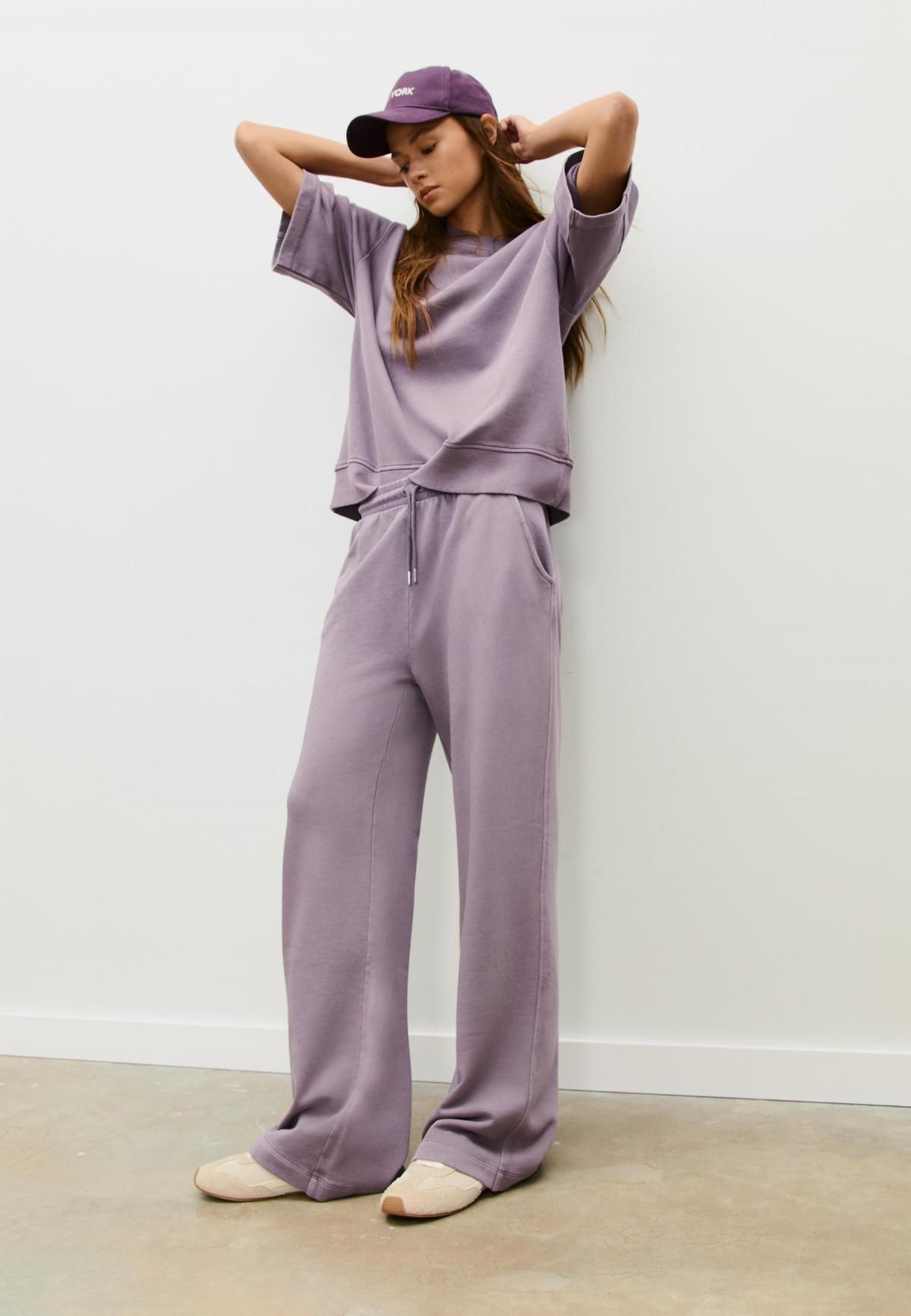 스트라디바리우스 워시드 스트레이트핏 조거 와이드 팬츠 8740/633 PURPLE - 상세 이미지 3