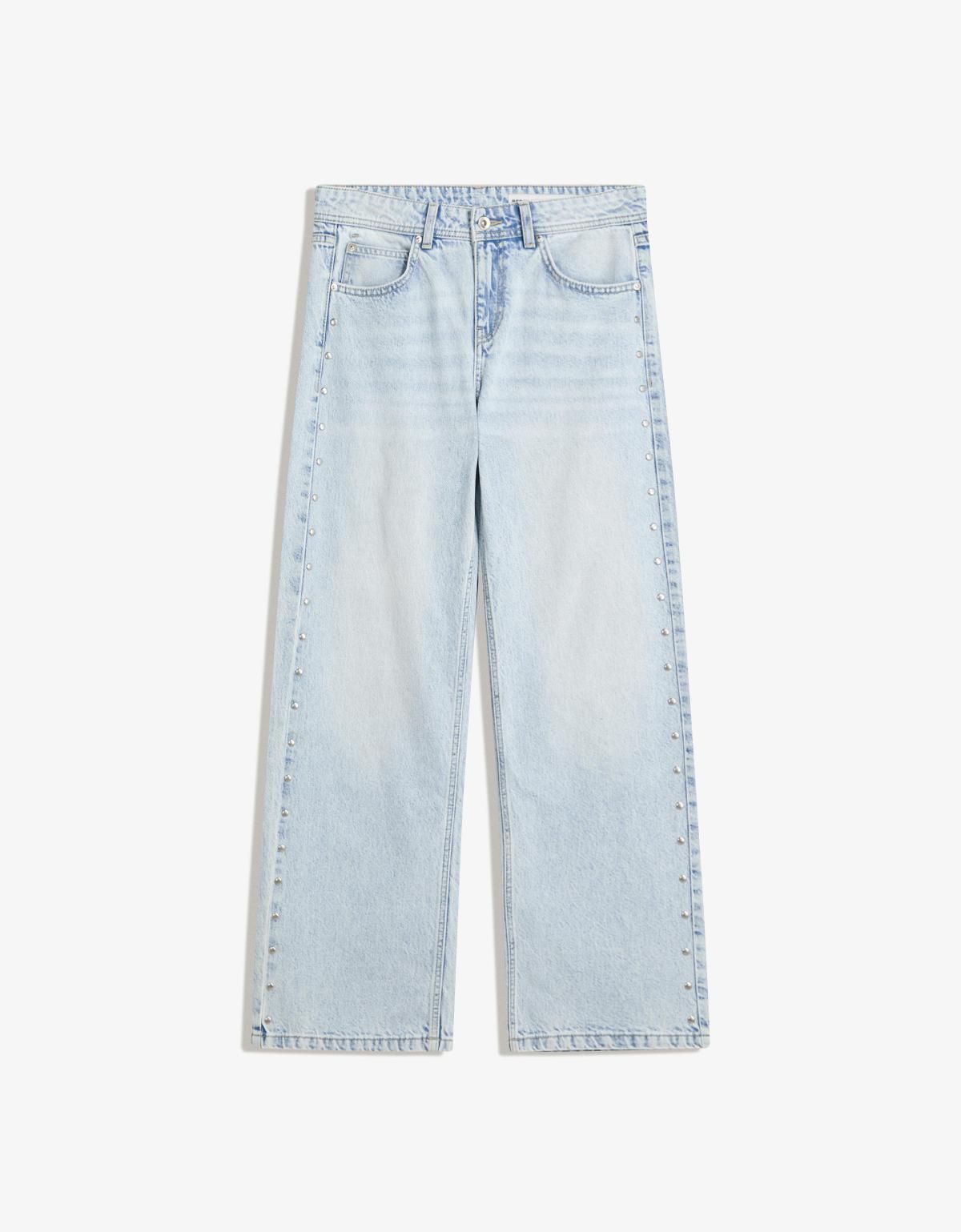 버쉬카 Y2K 스타디드 라이트 데님 배기핏 청바지 5264/534 LIGHT BLUE - 상세 이미지 3