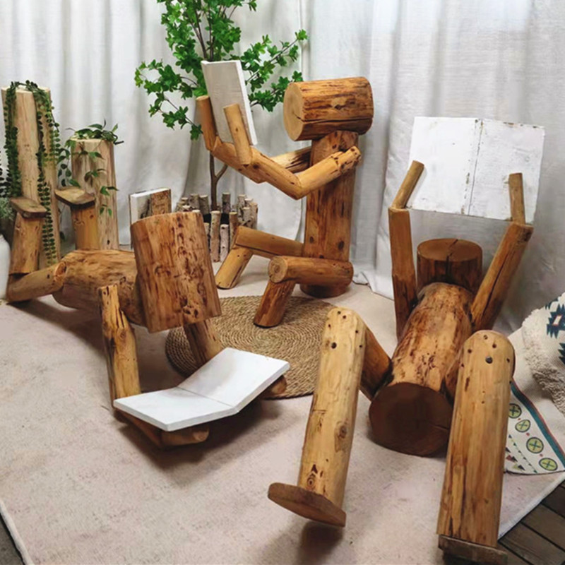 정원 인테리어 원목 허수아비 장식 야외 조형 소품 A형 인형(높이 65cm) - 상세 이미지 3