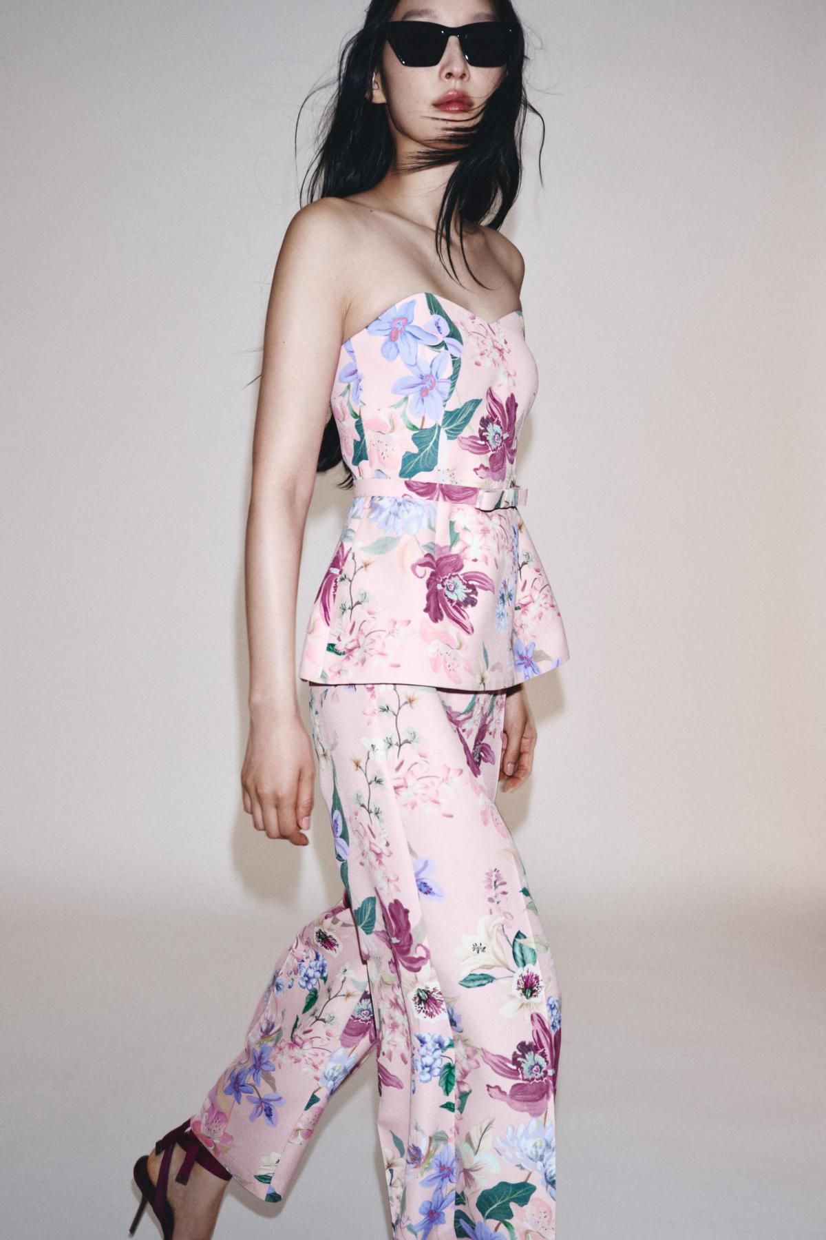 자라 플라워프린트 하이웨이스트 와이드 팬츠 8756/132 MULTICOLOURED - 상세 이미지 5