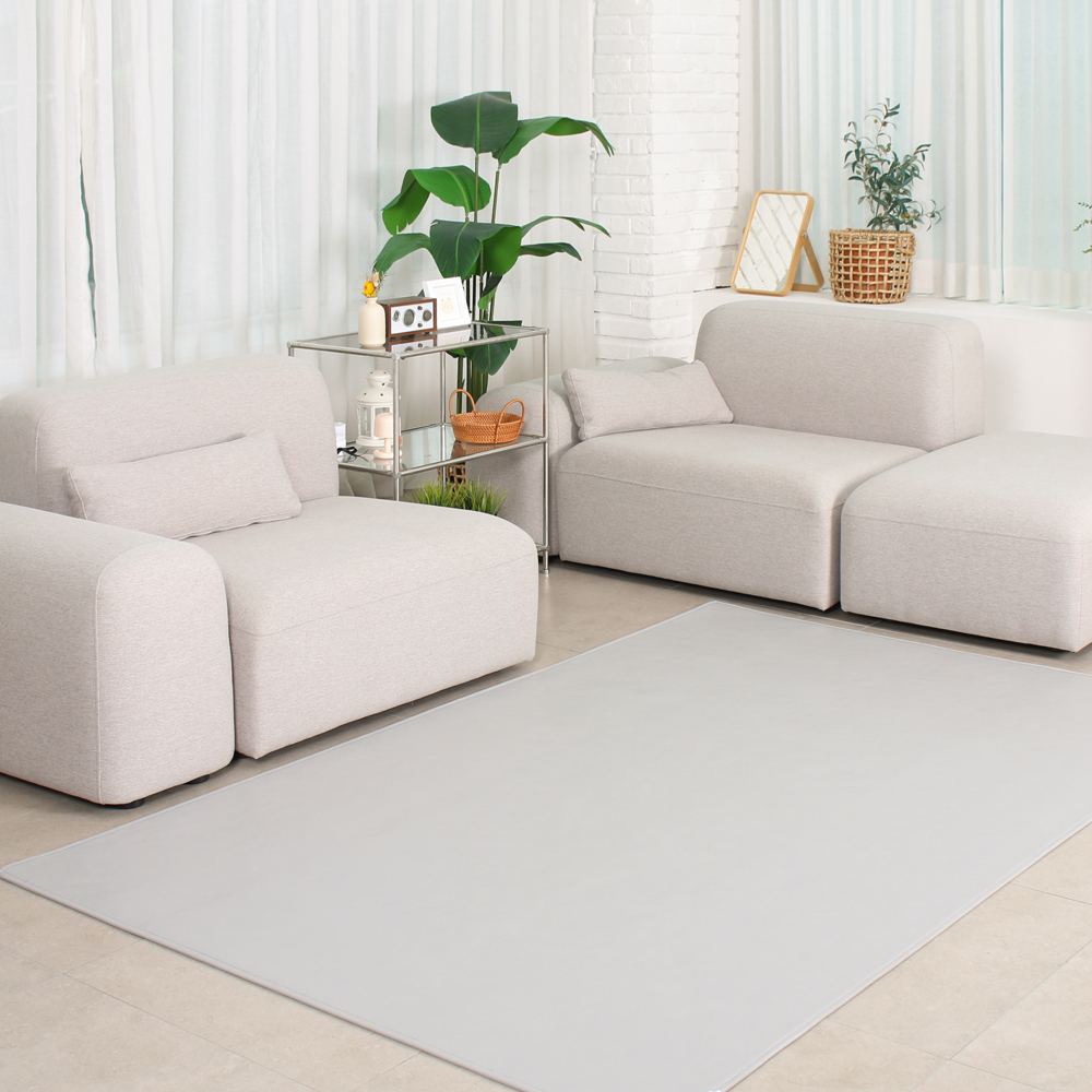 초코펫하우스 강아지 매트 논슬립 레더 매트 중형 아이보리 펫 카페트 러그 미끄럼방지