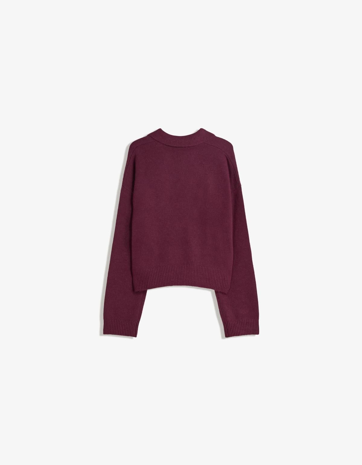 버쉬카 버건디 폴로카라 니트 스웨터 7121/686 BURGUNDY - 상세 이미지 3