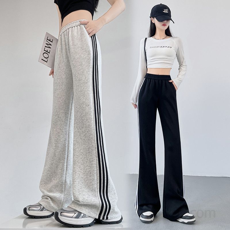 여성 플레어 팬츠 슬림핏 캐주얼 바지 봄철 데일리 스타일 편안한 착용감 외출 여행용 다재다능한 디자인 모던한 트렌디한 - 상품 이미지