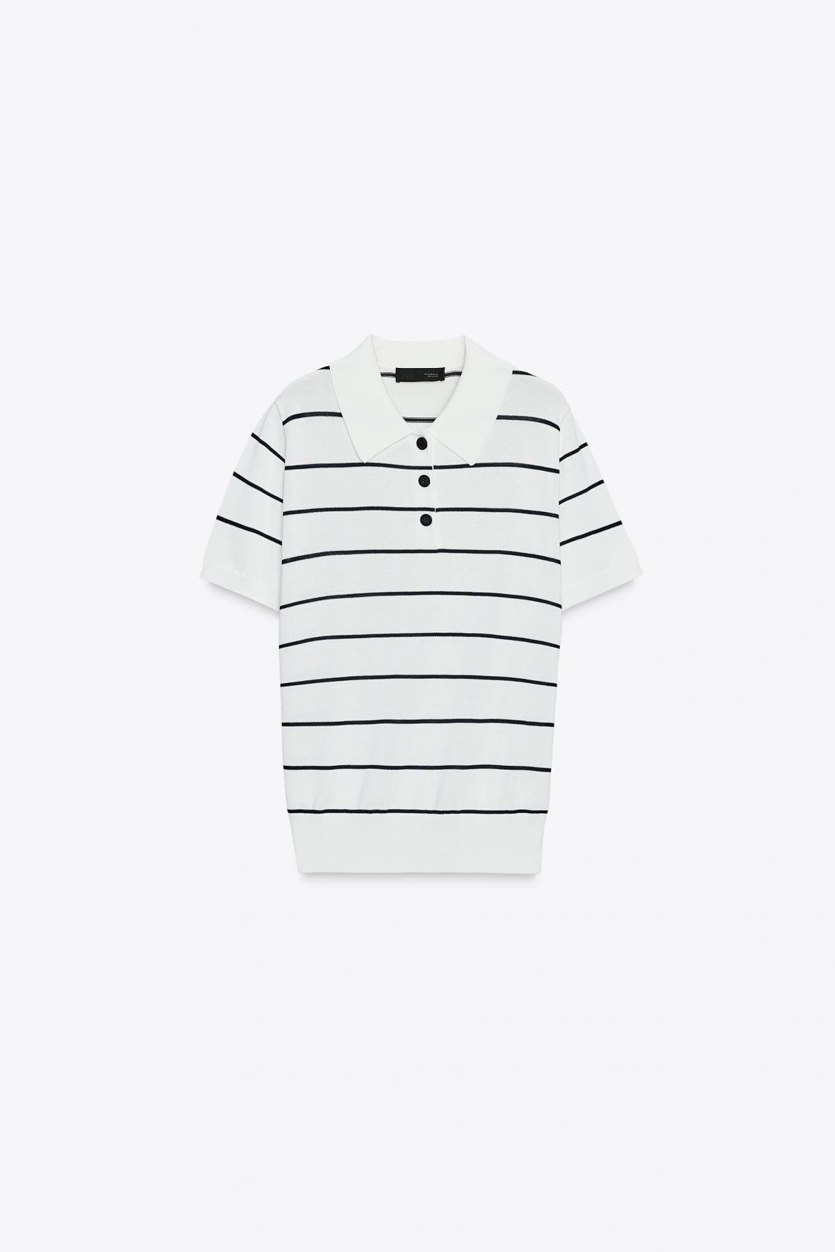자라 반팔 니트 폴로 탑 2142/019 STRIPED