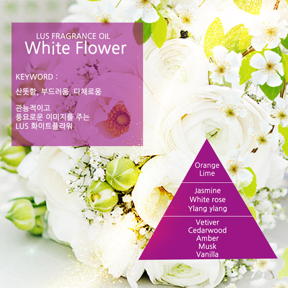 LUS 프래그런스오일 화이트플라워, 100ml, 1개 - 상세 이미지 2