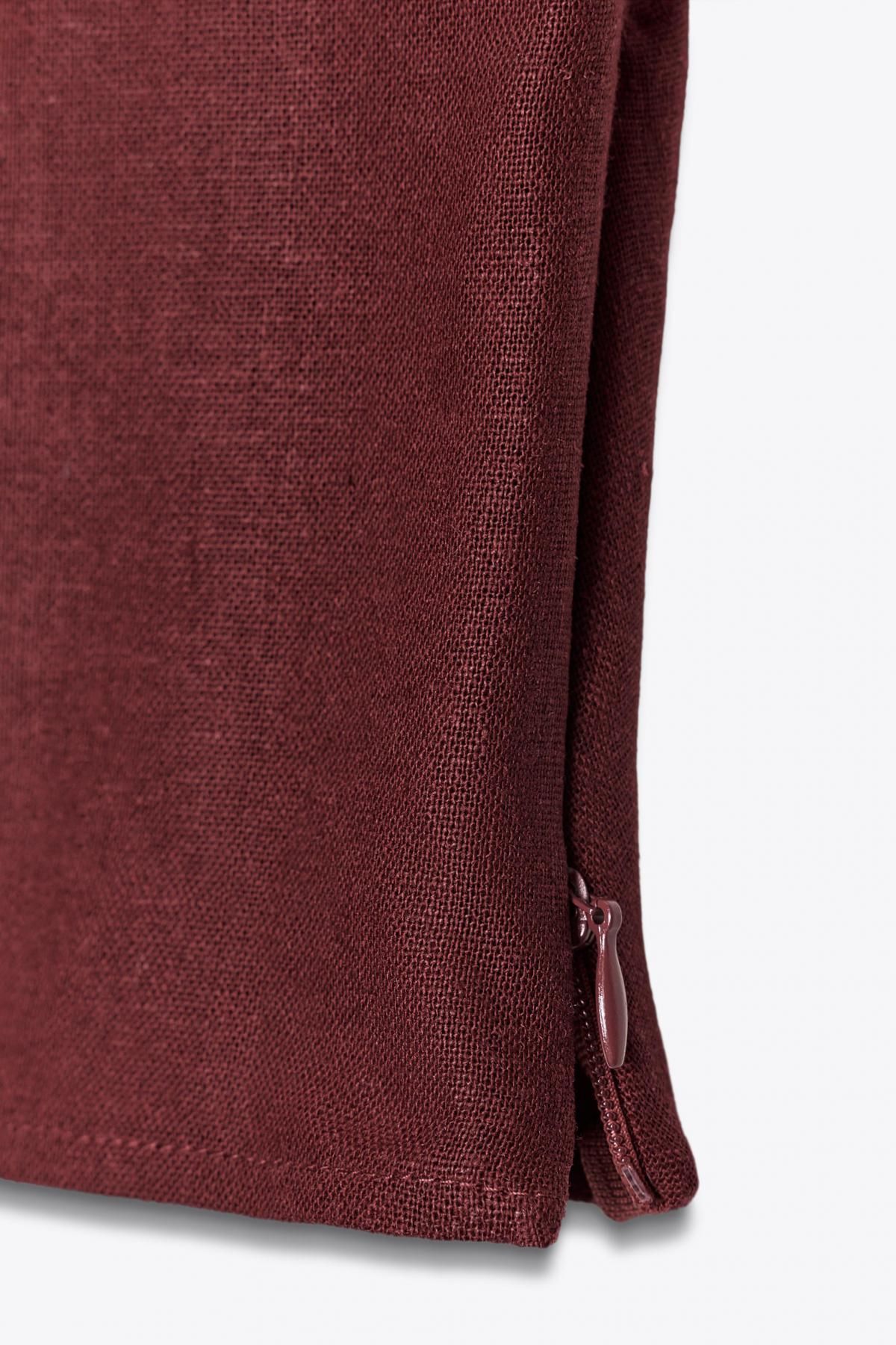 자라 린넨블렌드 크로스 브이넥 민소매 블라우스 8026/709 BURGUNDY - 상세 이미지 5