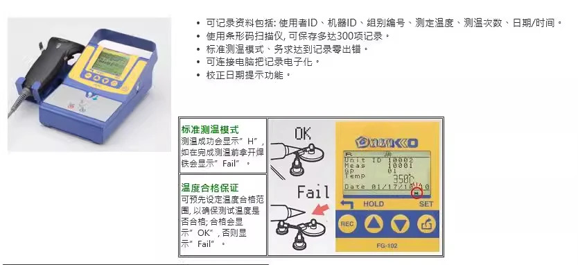 FG-102 납땜 인두 팁 온도 테스터 온도계