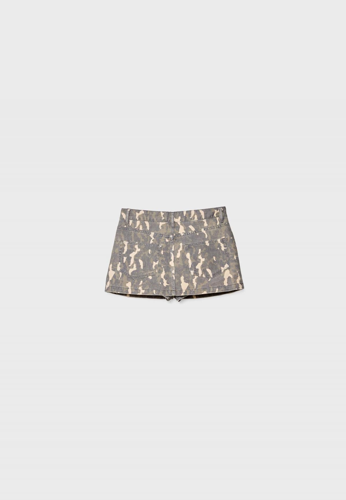스트라디바리우스 카모플라주 프린트 미드라이즈 스커트팬츠 8408/120 KHAKI - 상세 이미지 2