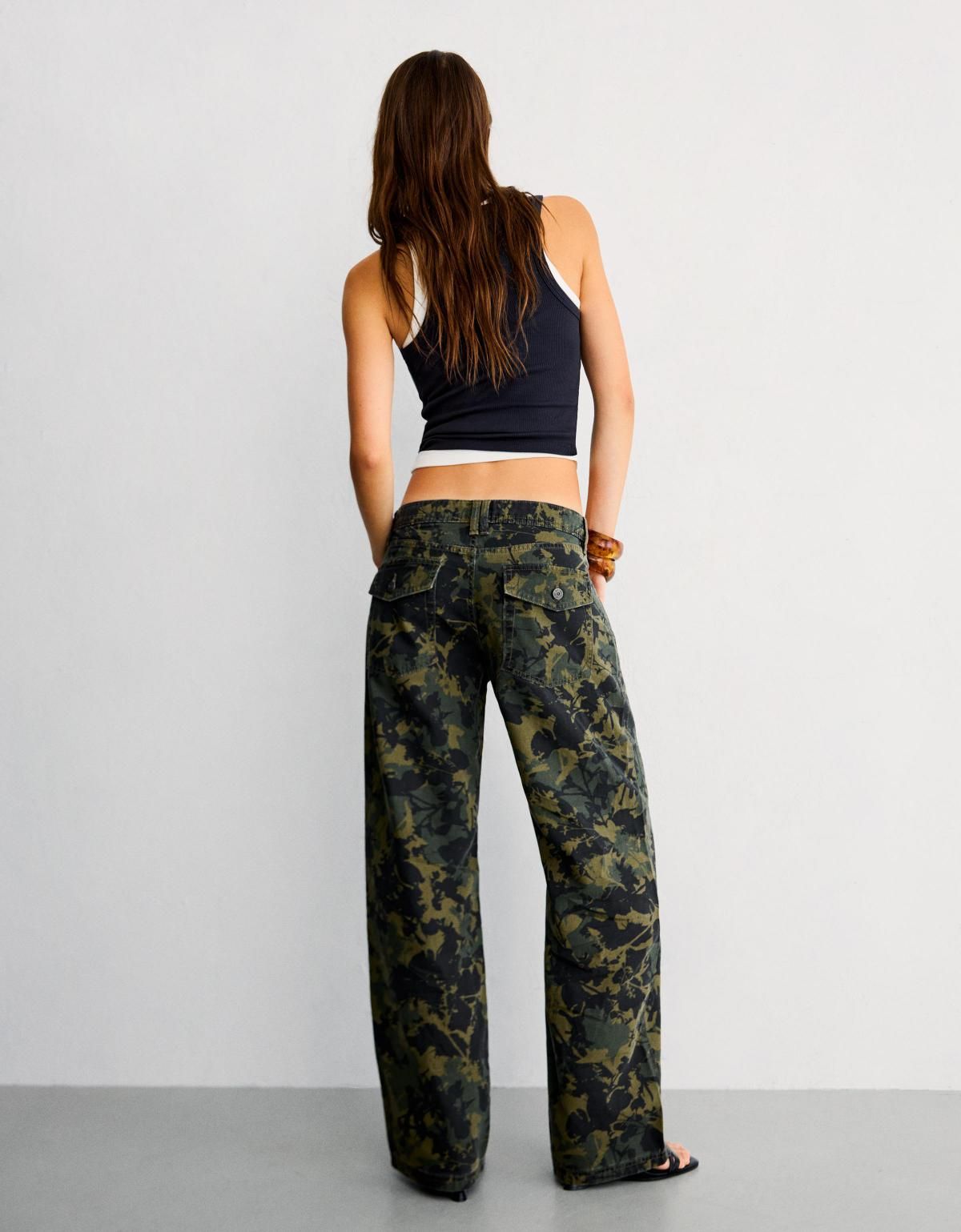 버쉬카 카모플라주 스트레이트핏 프린트 와이드 팬츠 5288/388 KHAKI - 상세 이미지 3