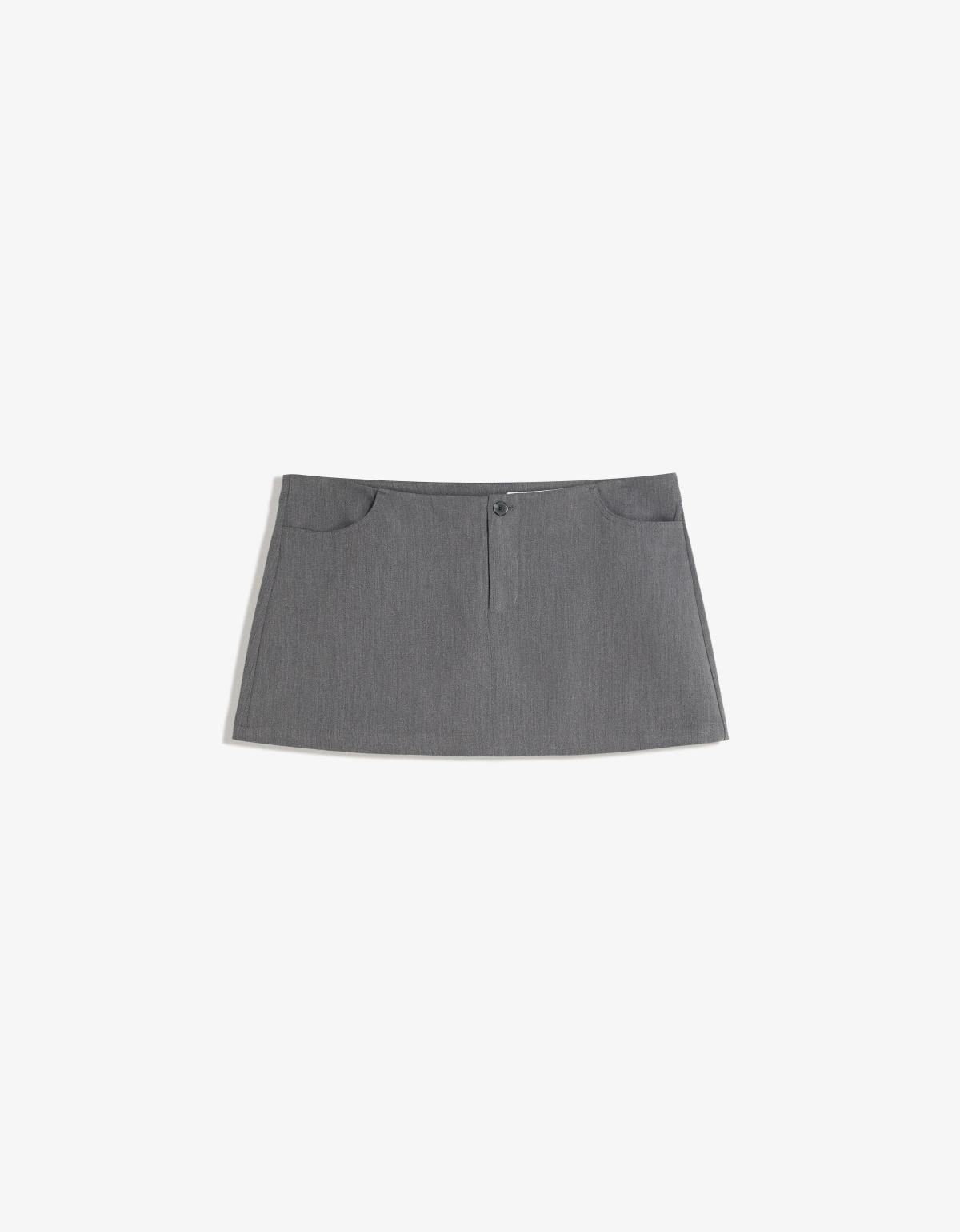 버쉬카 테일러드 미니멀 미니 스커트 6084/741 GREY - 메인 이미지