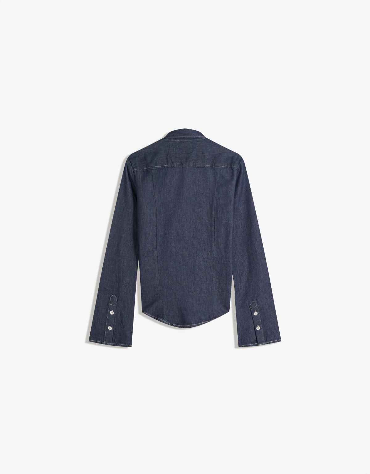 버쉬카 데님 캐주얼 긴팔 셔츠 6252/335 NAVY - 상세 이미지 5