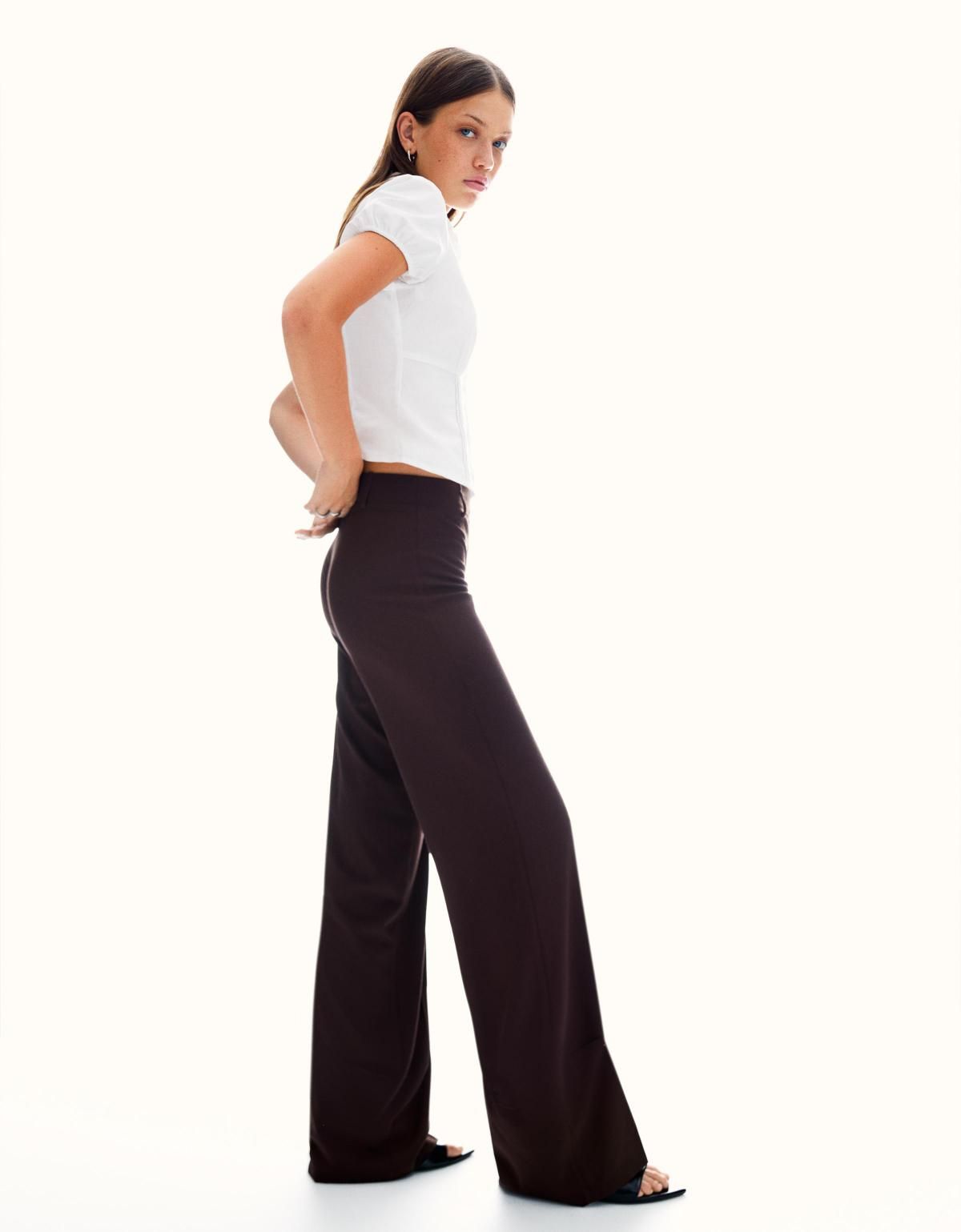 버쉬카 브라운 와이드핏 와이드 팬츠 5095/741 BROWN - 상세 이미지 4