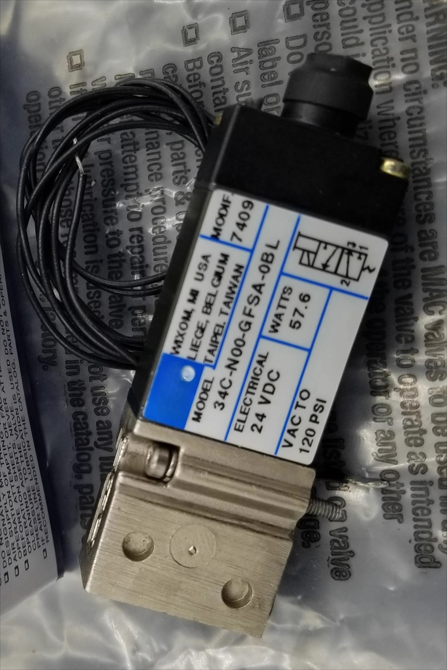 고주파 솔레노이드 밸브 34 C/34B-N00-GDFA/GFSA/GFEA/GEMC-0BL/1KA/1GA