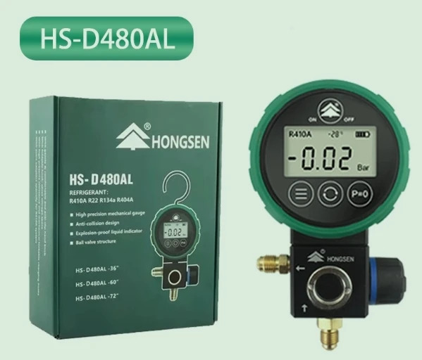 HS-D480AH/L-36 디지털 냉매 불소화 게이지 세트 씨앗 액체 충전 대피