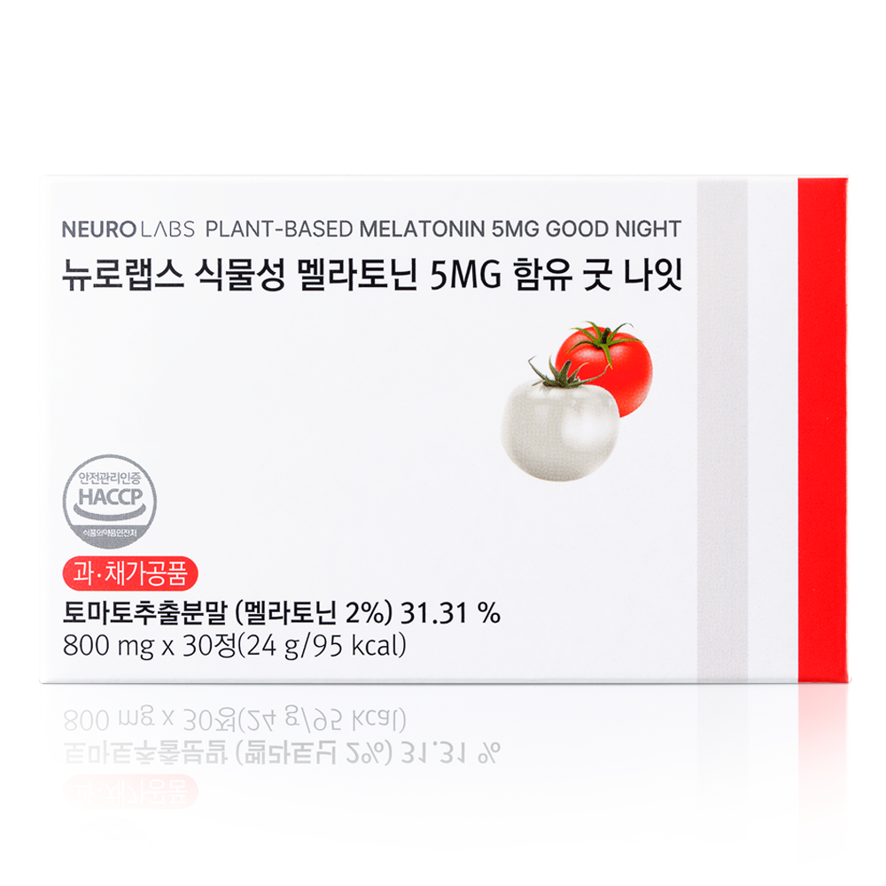 뉴로랩스 식물성 멜라토닌 5MG 함유 굿 나잇 30정, 1개 - 상품 이미지